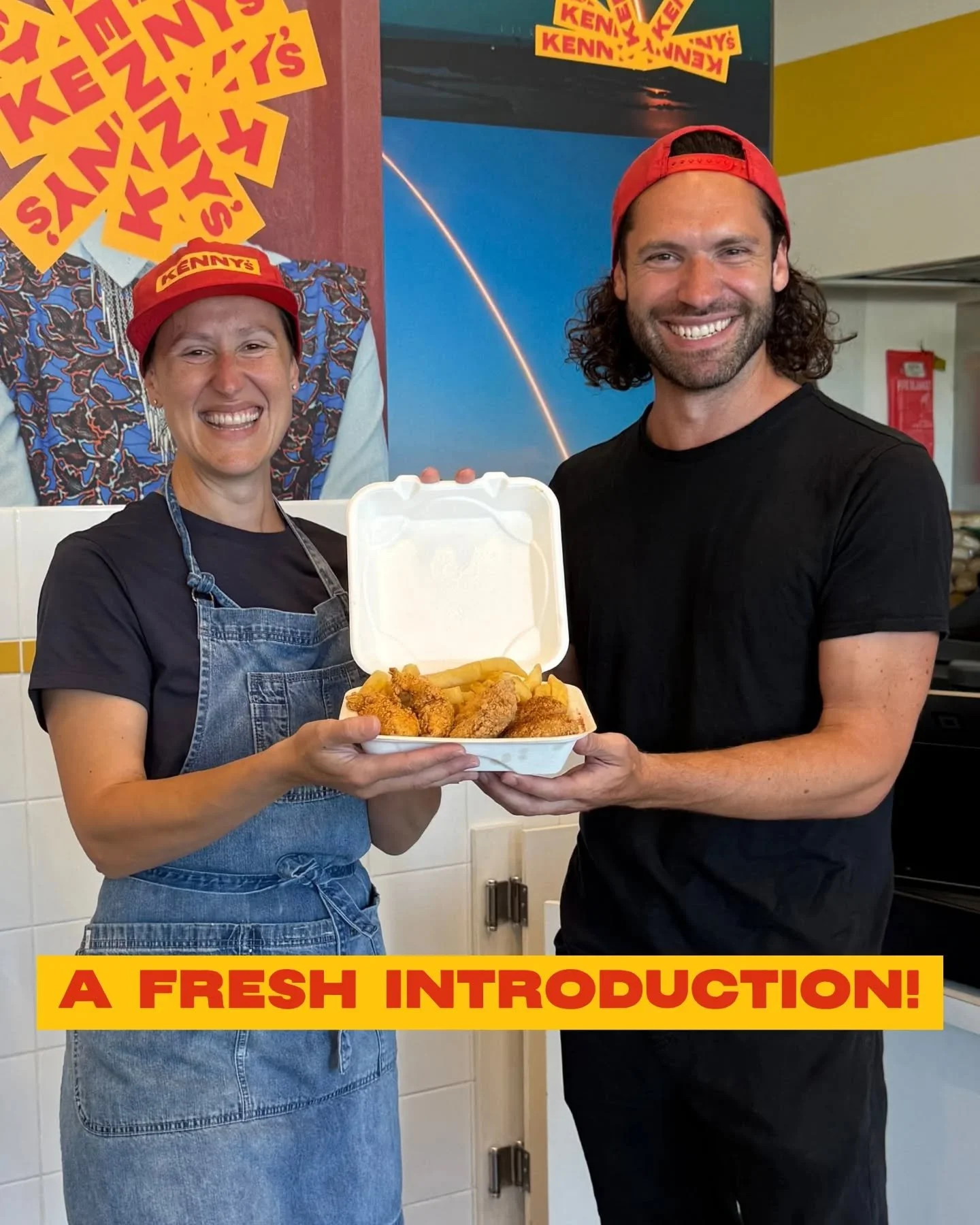 Hello to our new followers! We thought it was about time for a re-introduction - we're Kris &amp; Tom, siblings and owners of Kenny's. We are super passionate about making healthier (and better tasting) fast food, which means we use beef tallow in ou