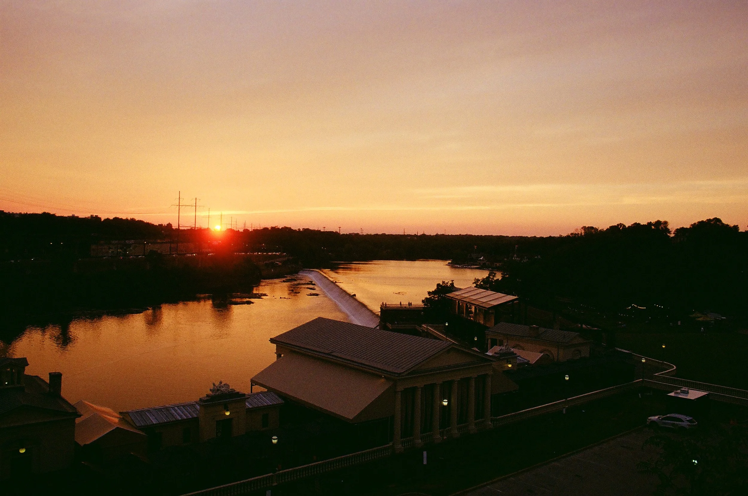 Sunset behind Philadelphia Museum of Art.
