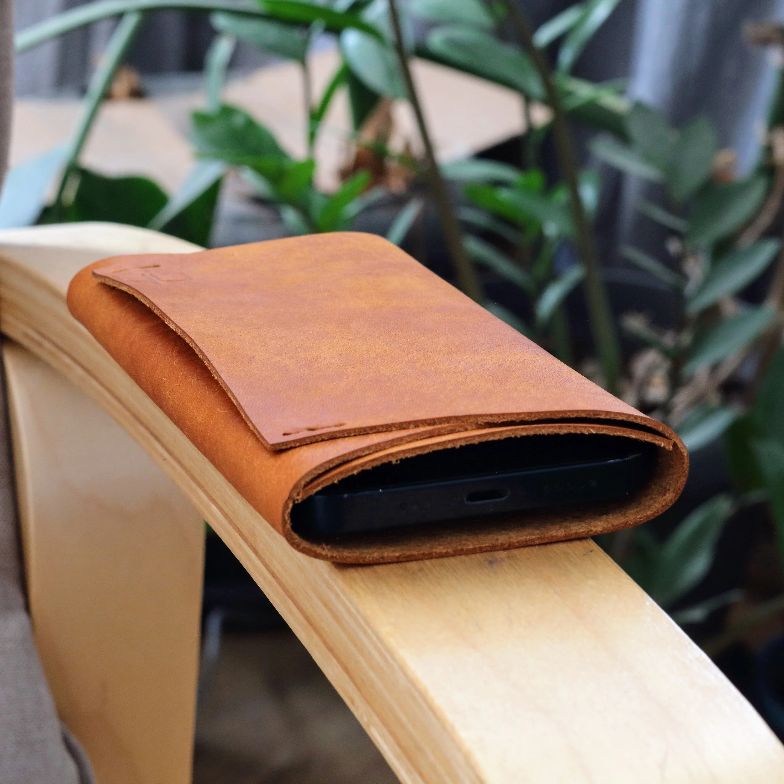 Italian brown leather phone holster case for Galaxy Z Fold 7