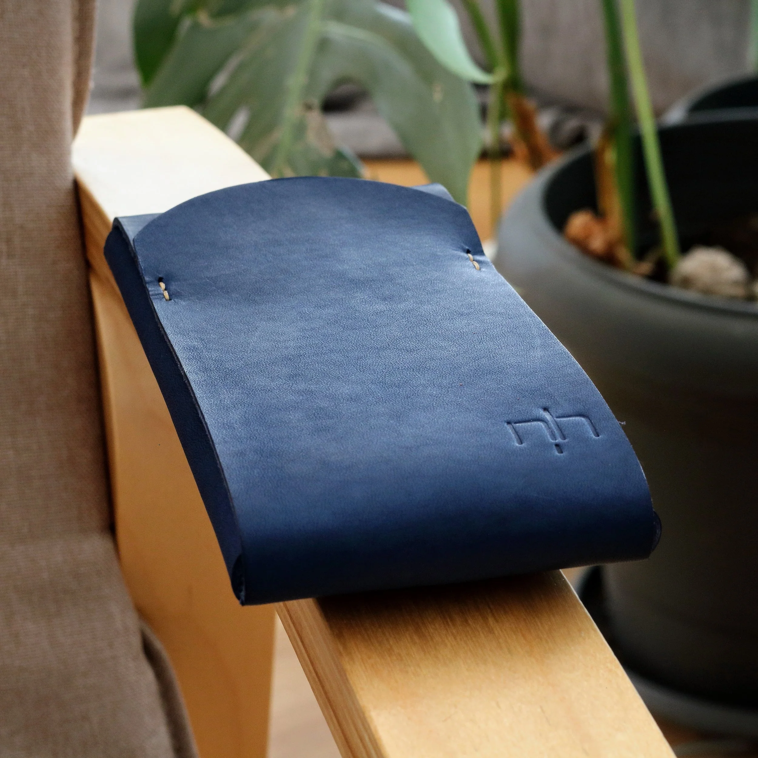 Galaxy S26 Plus blue leather premium phone sleeve. Handmade in the EU