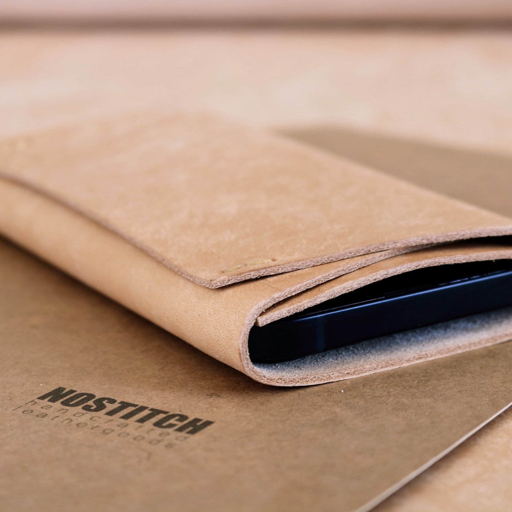 Unique leather sleeve for iPhone 16 pro max. handmade from high quality Italian leather