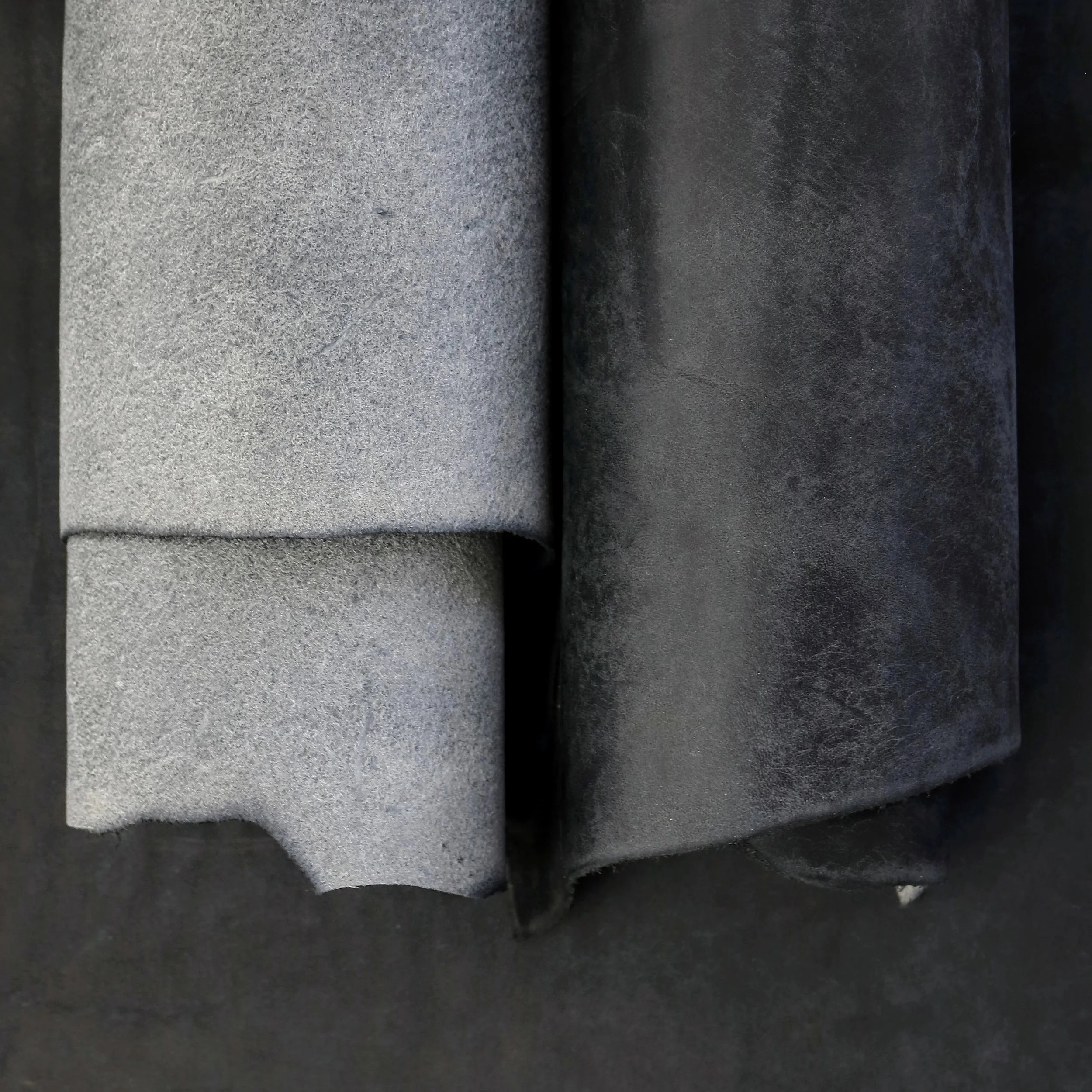 black veg tan Italian leather sheets for handmade wallets and bags