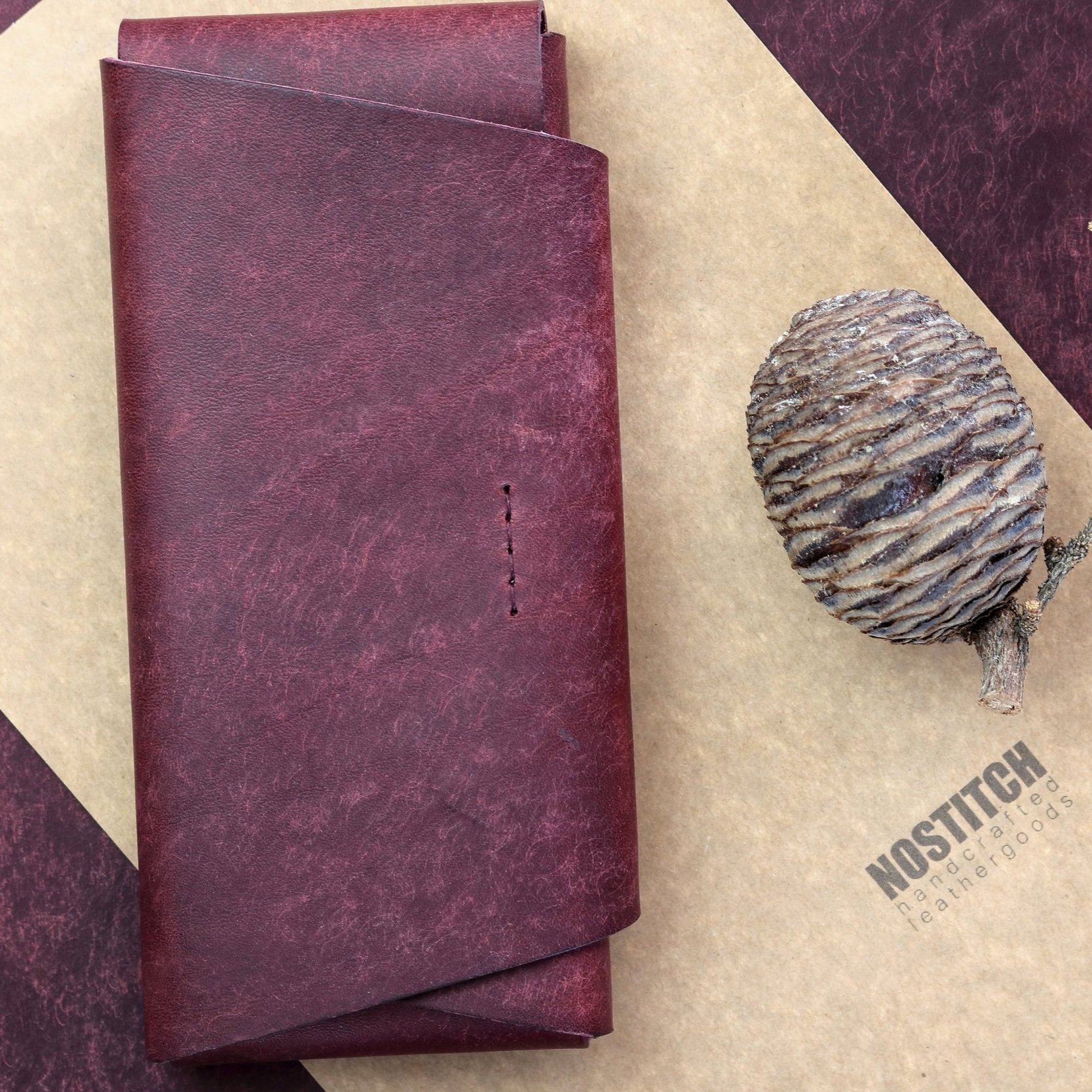 Handmade, minimal design Galaxy Z Fold phone leather case with two pockets - one for Z Fold and one for S Pen. made in the EU from high quality Italian leather