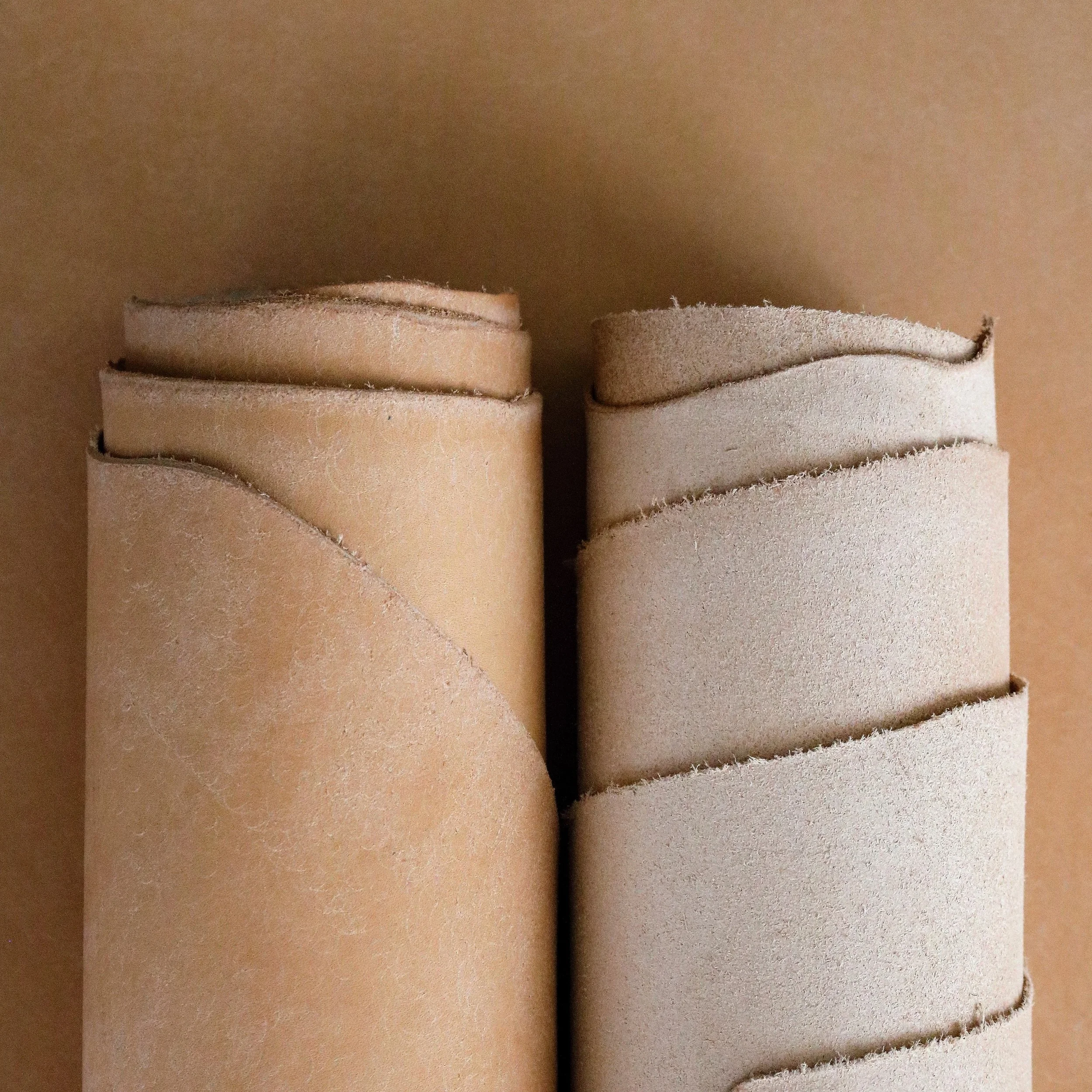Natural Italian vegetable tanned leather supplies