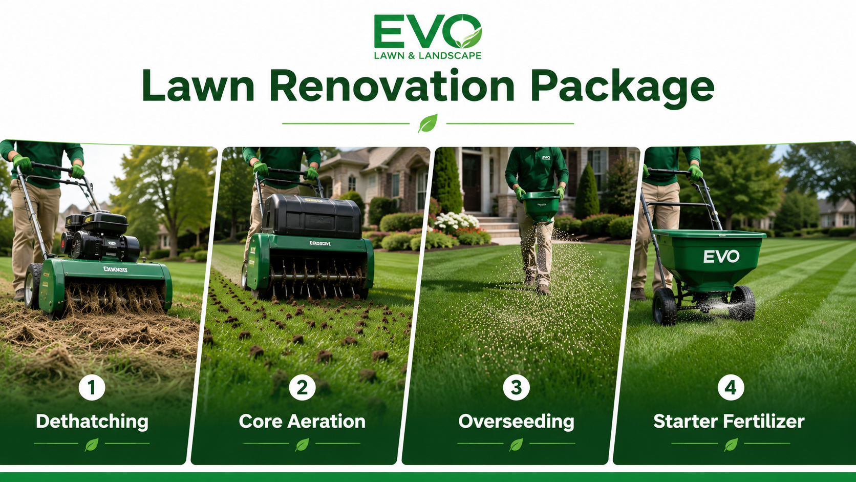 Lawn renovation service for a residential lawn in Lake County IL