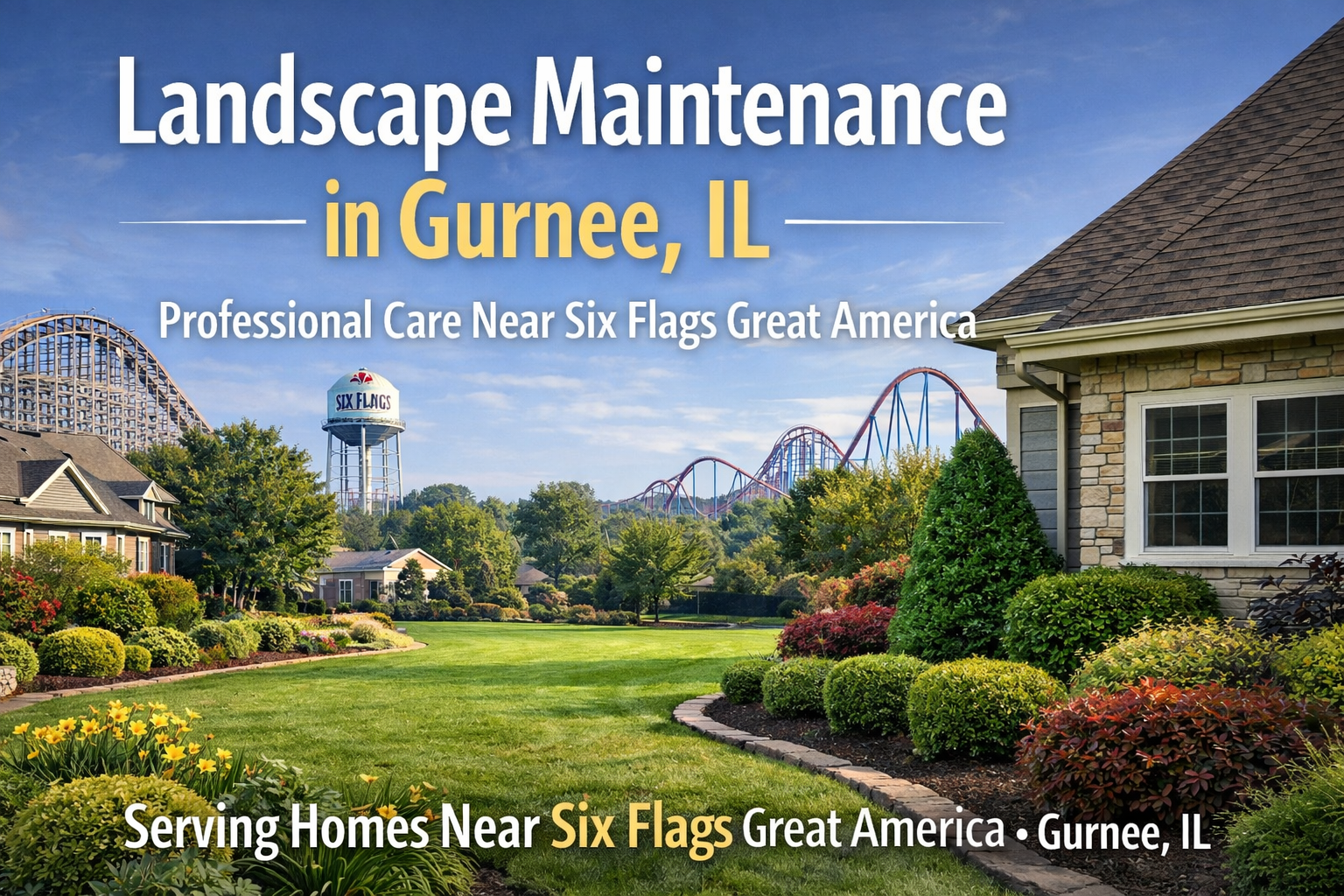 Landscape maintenance near six flags great america Gurnee, Illinois by Evo Lawn & Landscape