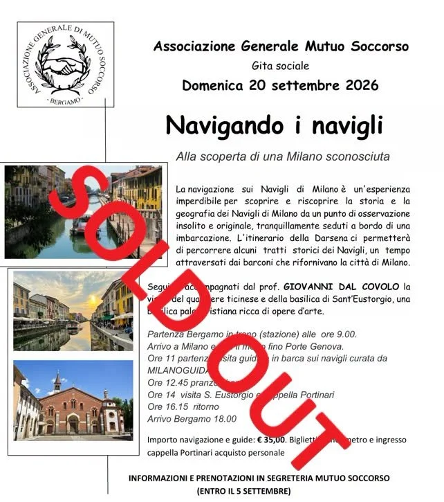 SOLD OUT Gita sociale: Navigando i Navigli - Alla scoperta di una Milano sconosciuta