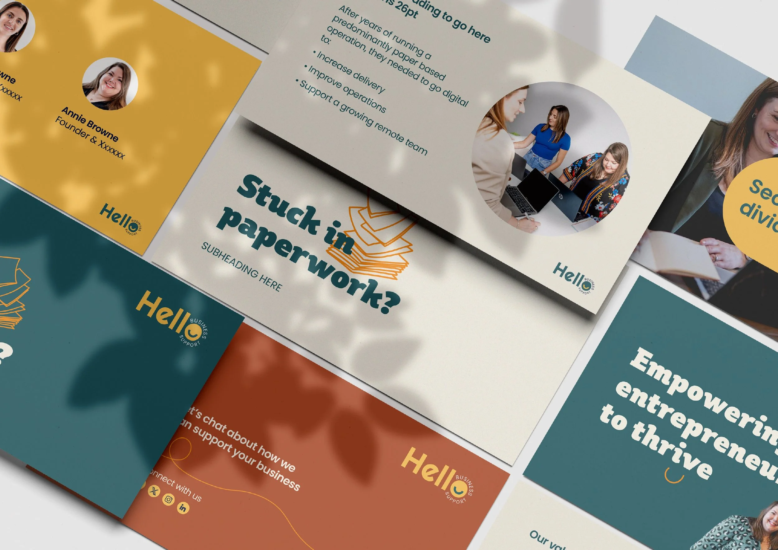 Presentation design for Hello Business Support by West9 Design