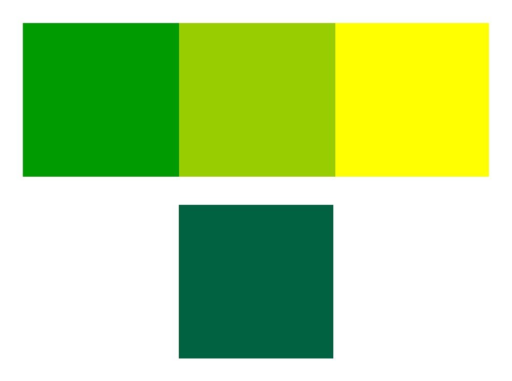 Colour palette green and yellow