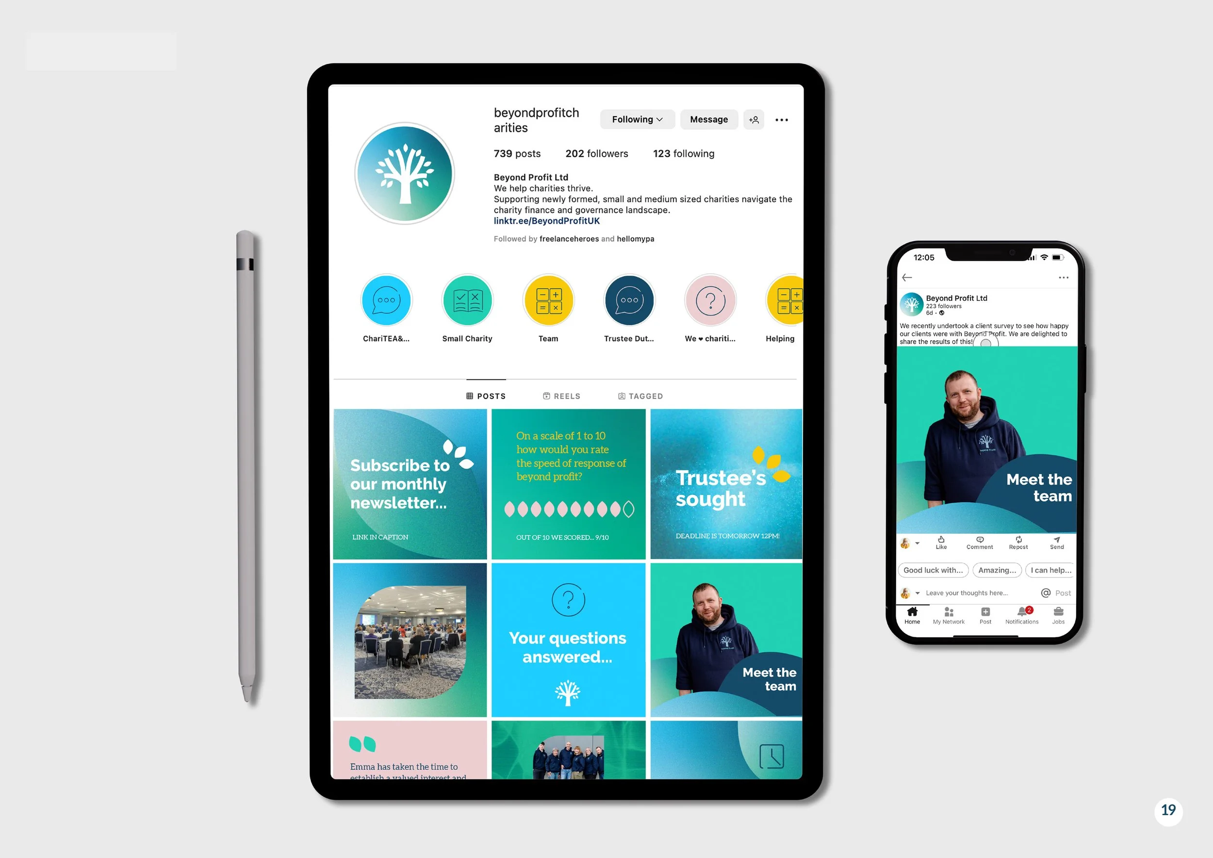 Design for instagram for Beyond Profit