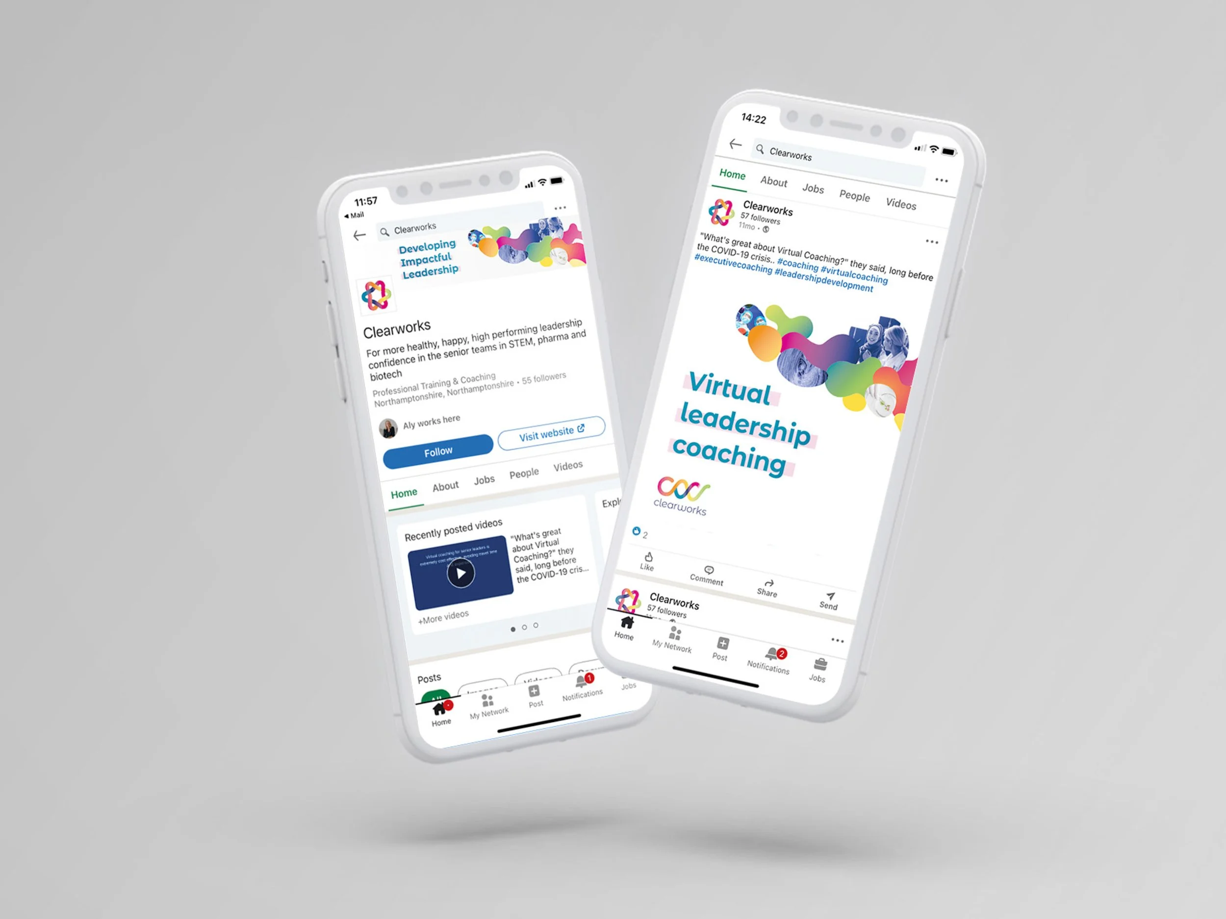 Social Media graphics for Clearworks Coaching by West9 Design Ltd
