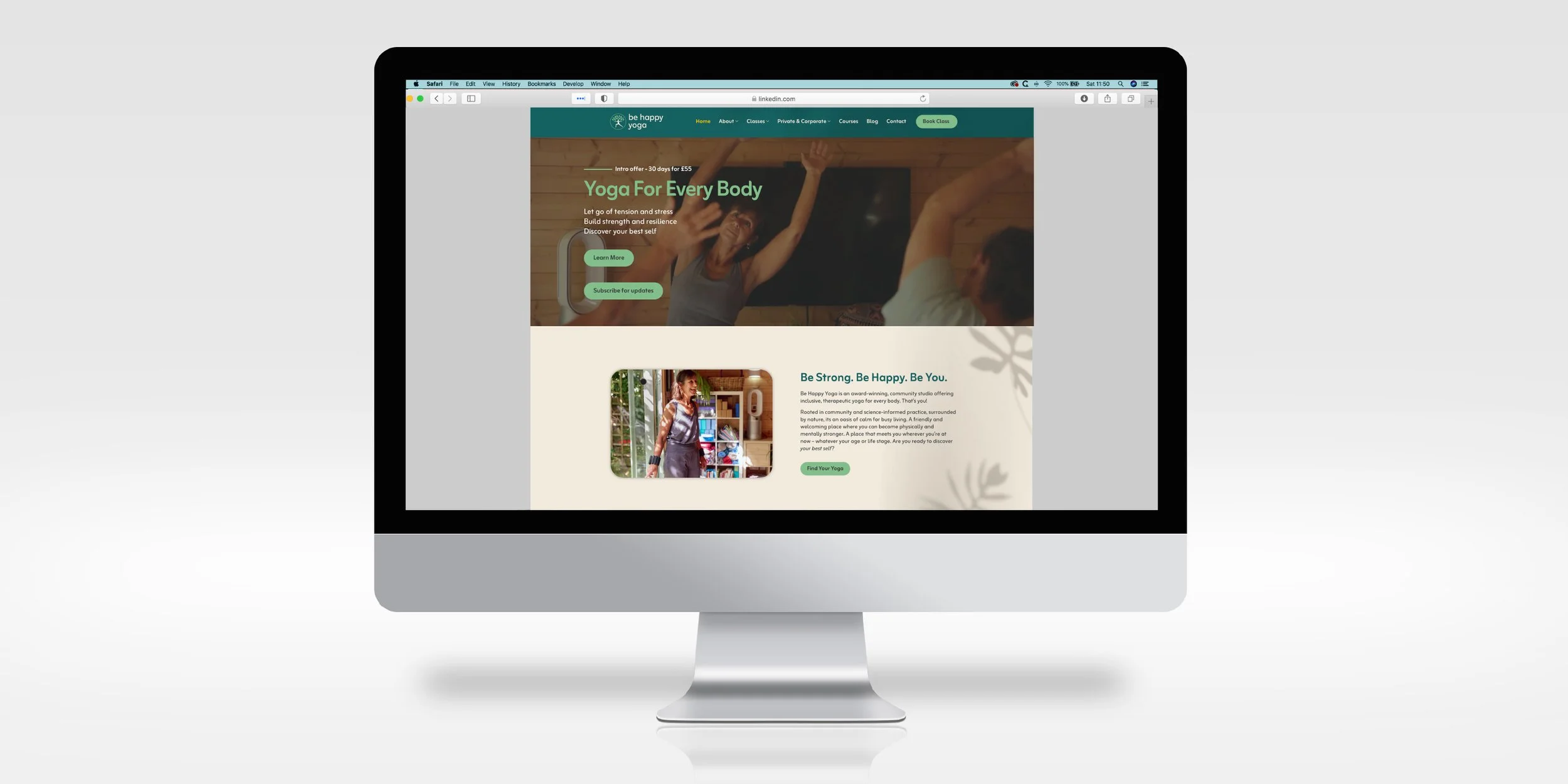 Be Happy Yoga final website design by  Able Web Services