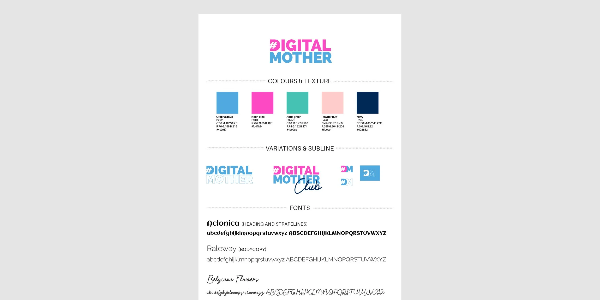 Digital Mother brandboard by West9 Design Ltd