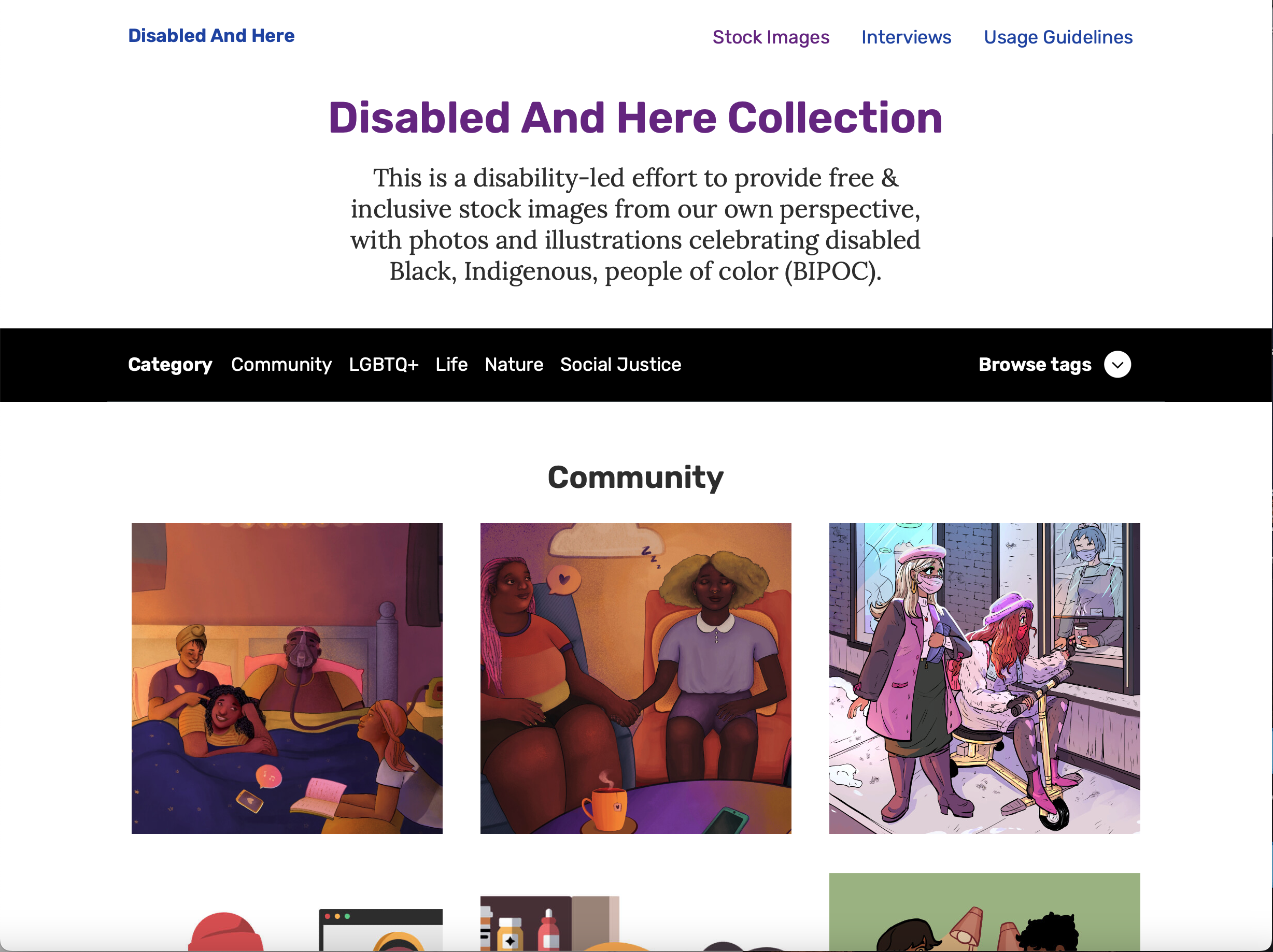 screen grab of Disabled And Here website