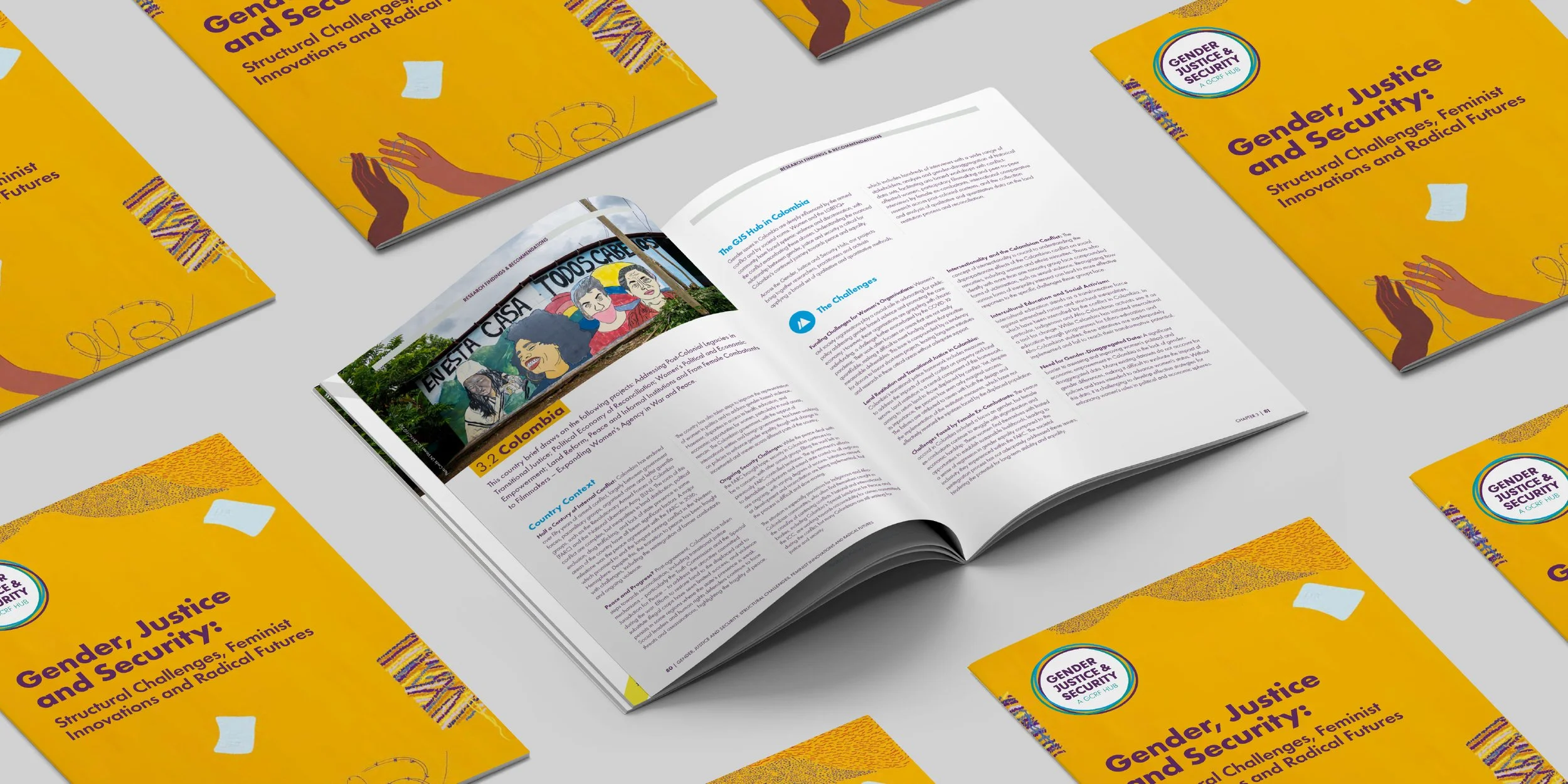 Open pages of the report showing Colombia country briefing