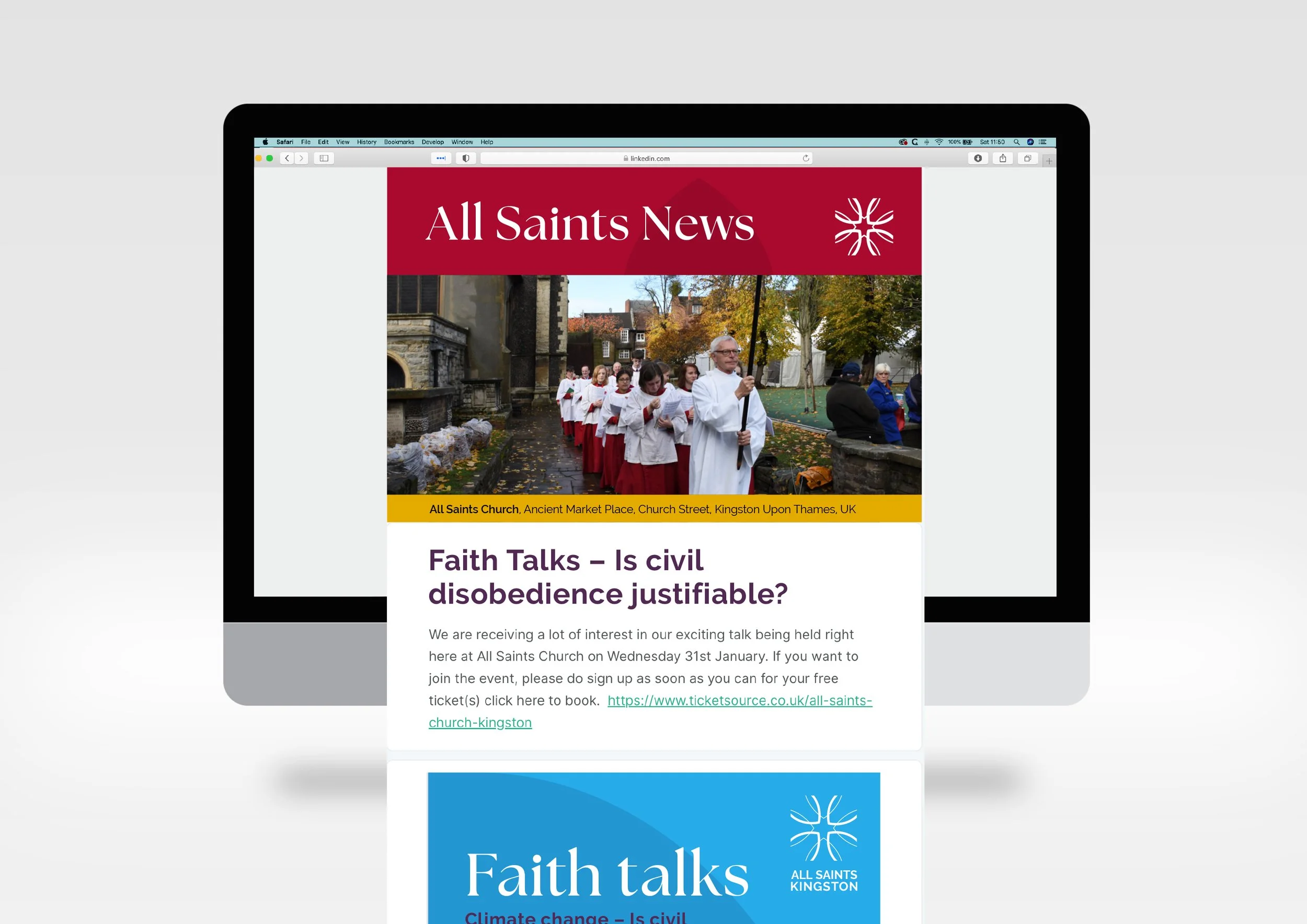 Newsletter design for all saints church by west9 design