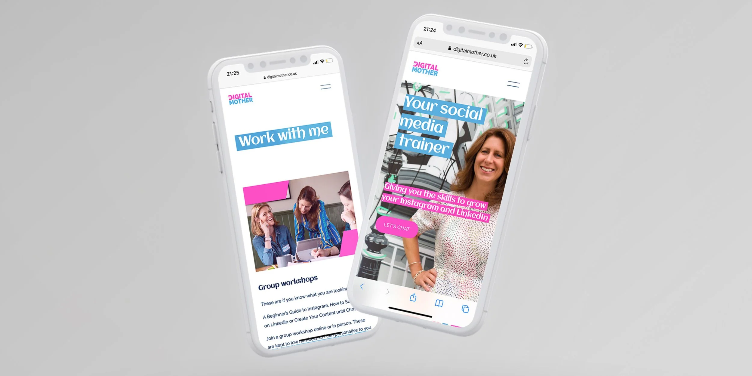 Mobile friendly website for Digital Mother by West9 Design Ltd