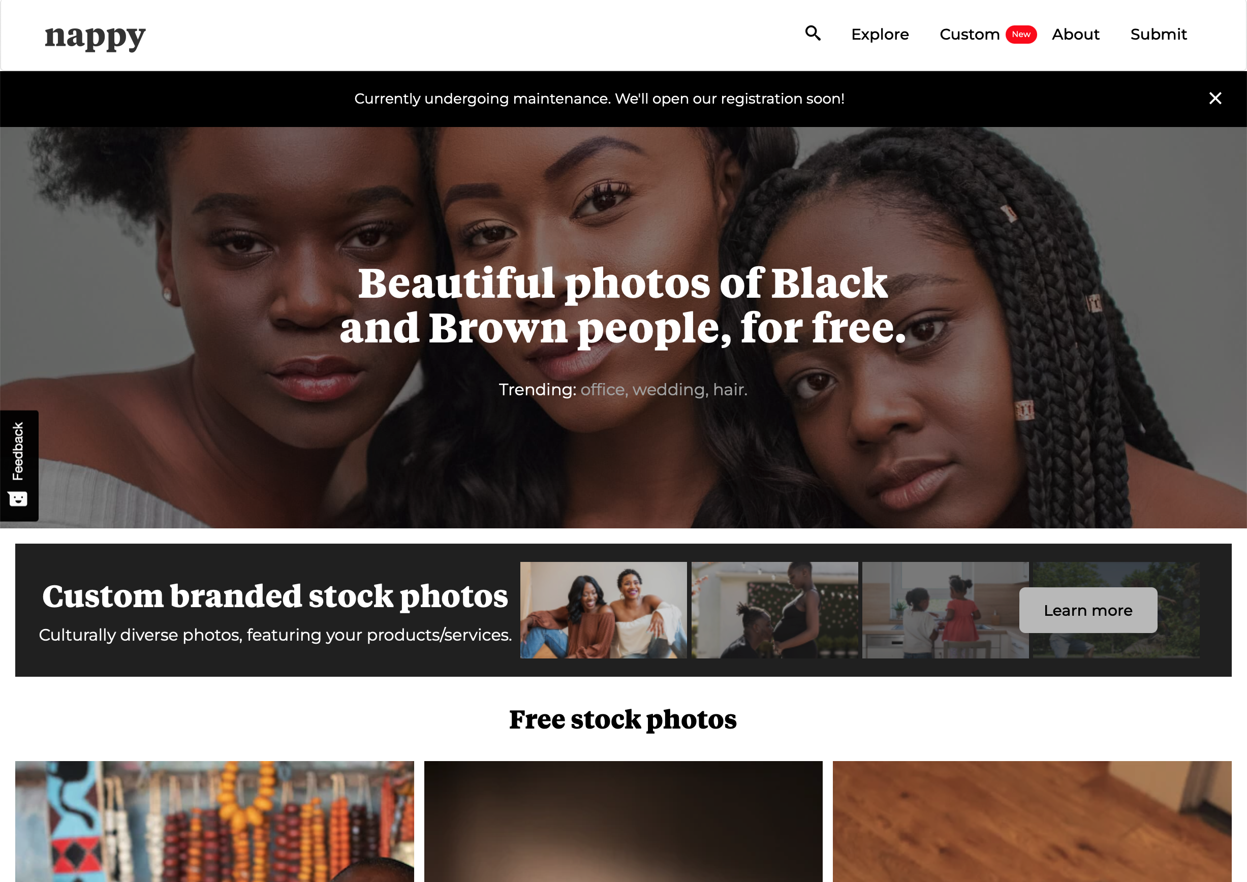 screen grab of Nappy website