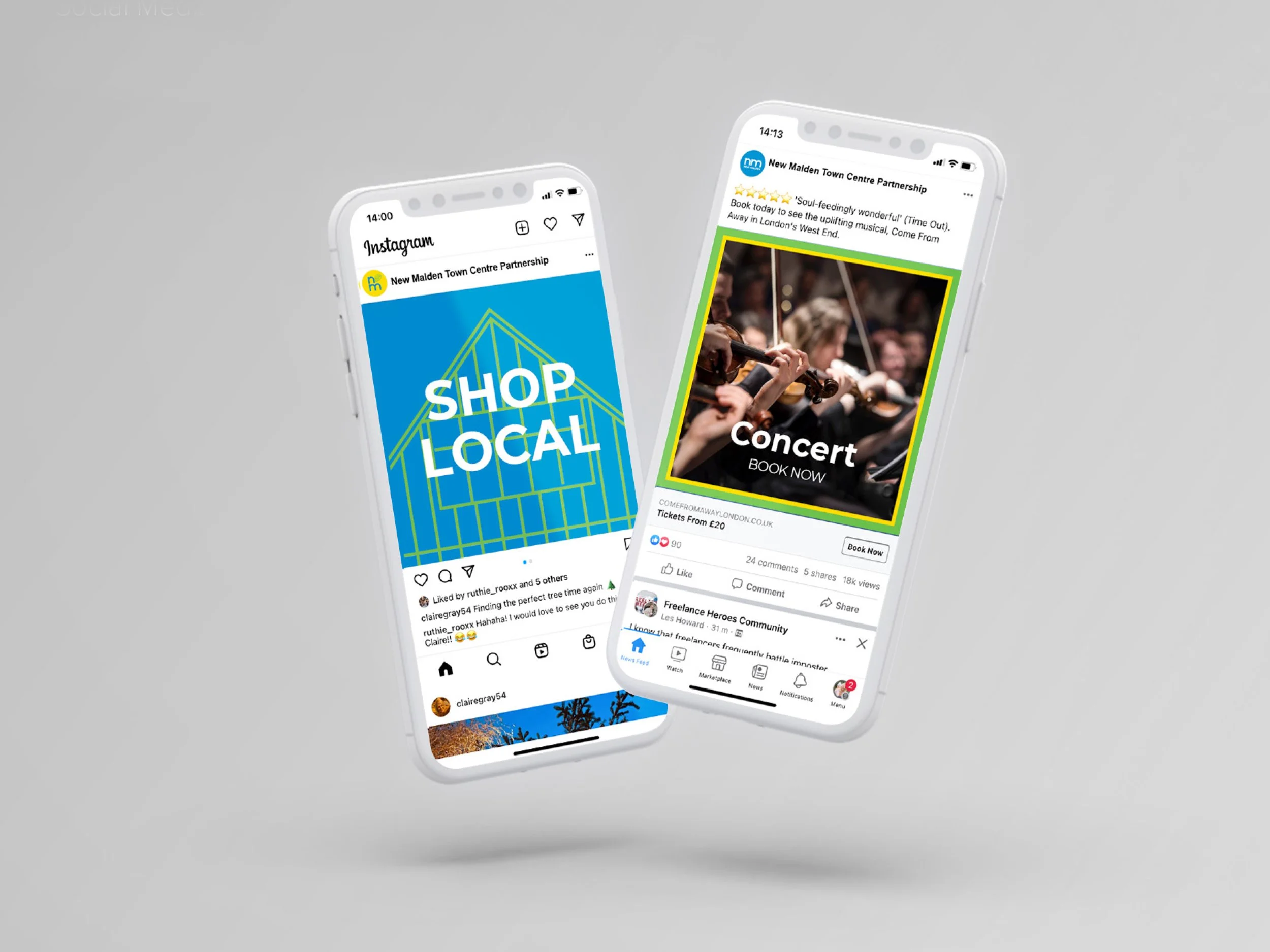 NMTCP social media mockups on mobile phone by West9 Design Ltd