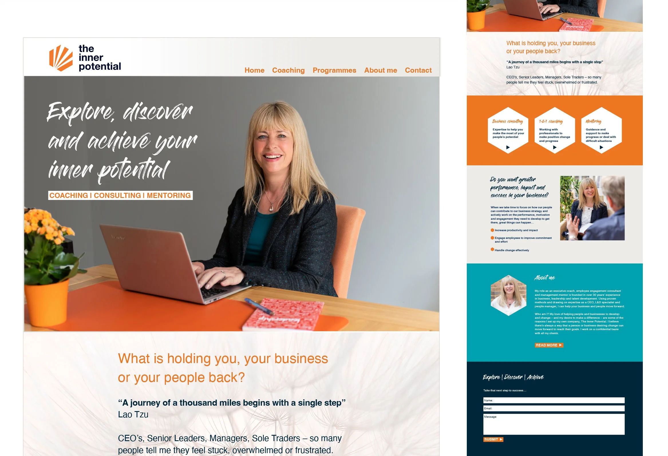 Website visualisation for The Inner Potential by West9 Design Ltd