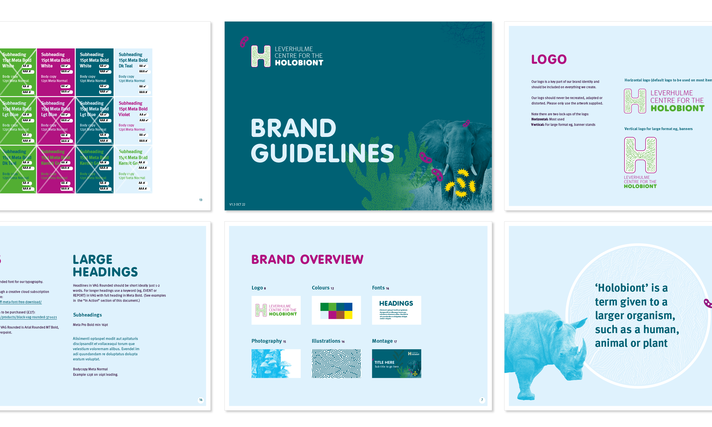 Brand guidelines for the Centre for the Holobiont by West9 Design Ltd
