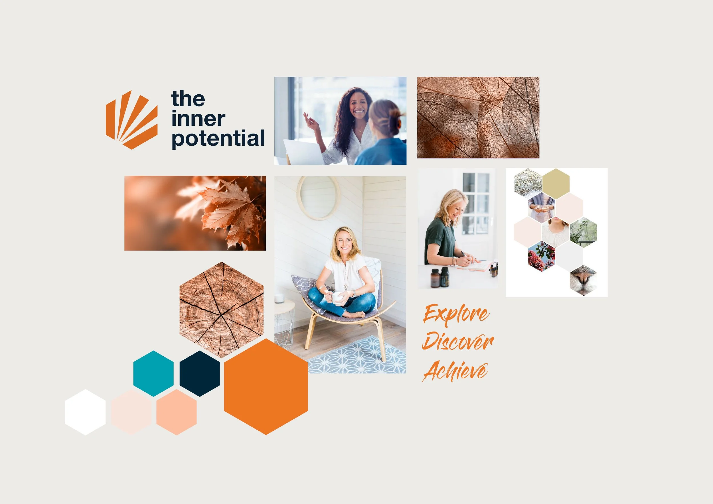 Moodboard for the brand refresh for The Inner Potential by West9 Design Ltd