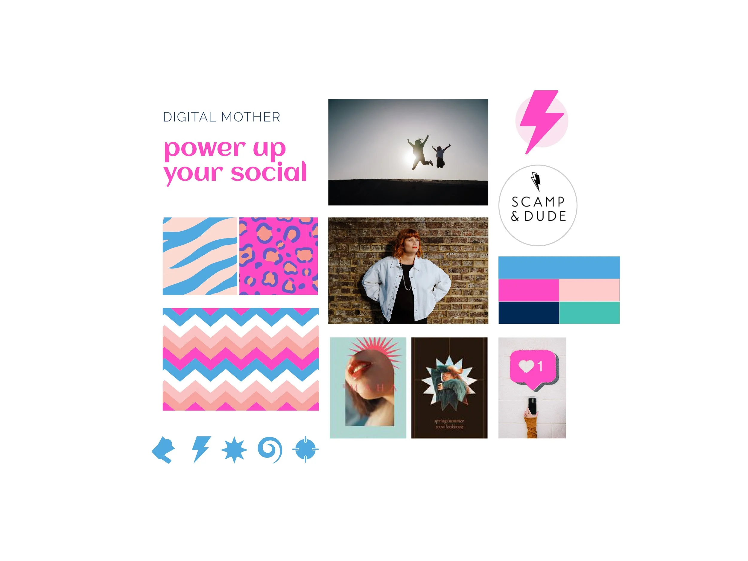 Moodboard for the branding of Digital Mother by West9 Design Ltd
