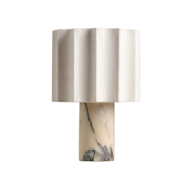 Marble Table Lamp - Natural Linen