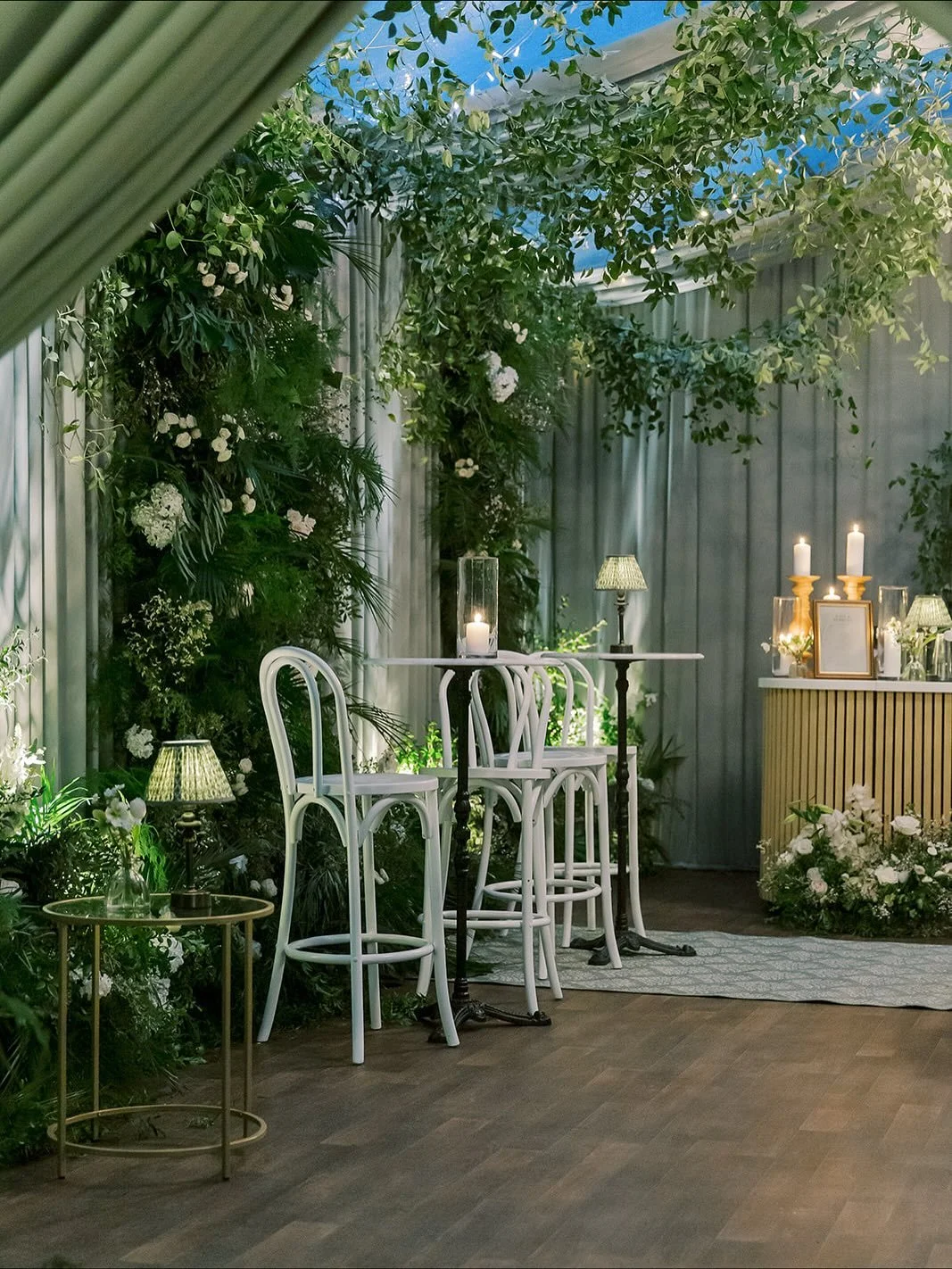An unforgettable 50th celebrated in style. 
We loved being part of this impressive private celebration — where a beautifully designed marquee transformed the back of the client’s home into a truly elegant evening setting. The deep green