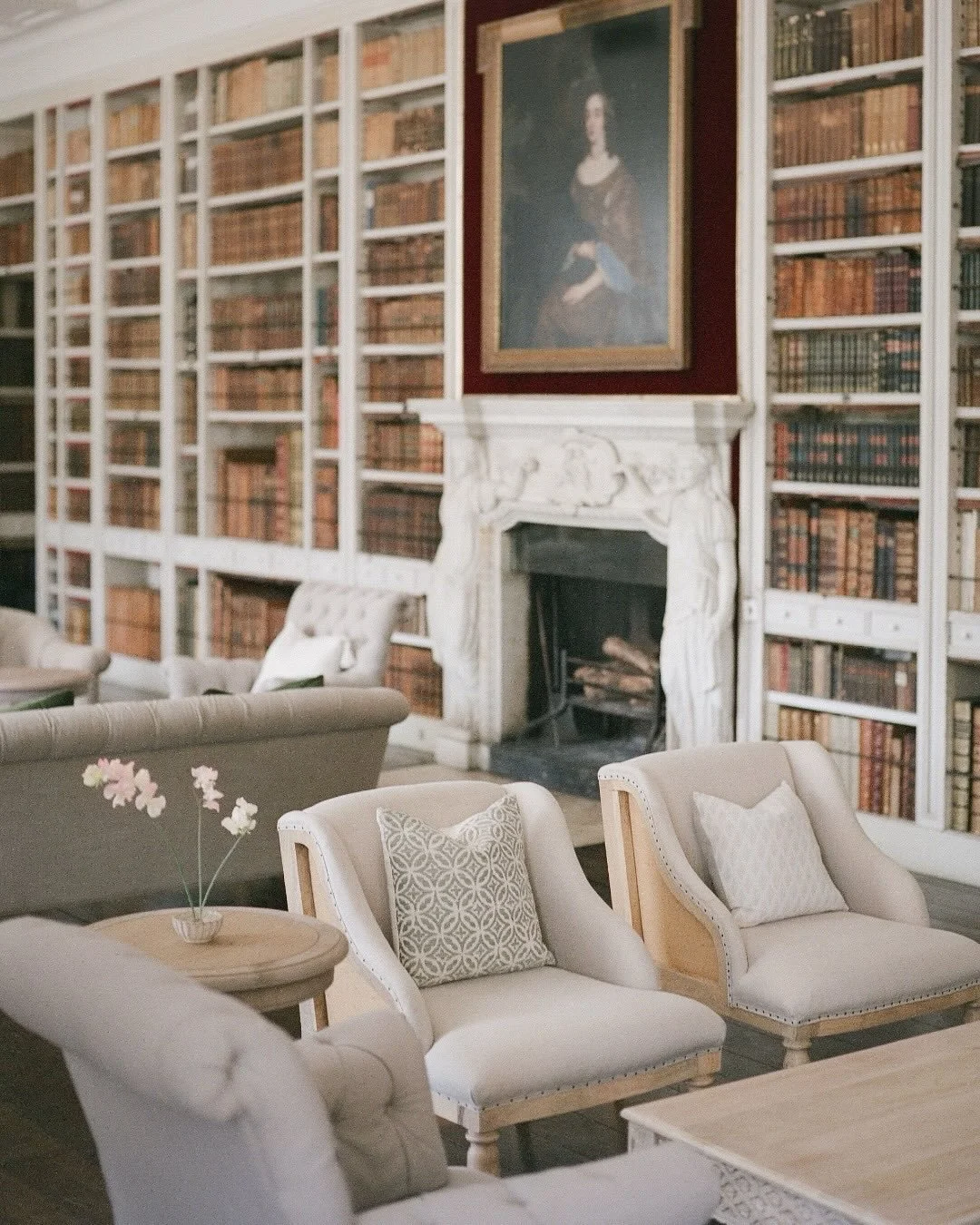It was an honour to be asked  to provide furniture for an intimate celebration of life, held in the beautiful library at St Giles House, last year. The setting was as elegant and thoughtful as the woman being remembered, a quiet space to gather, refl