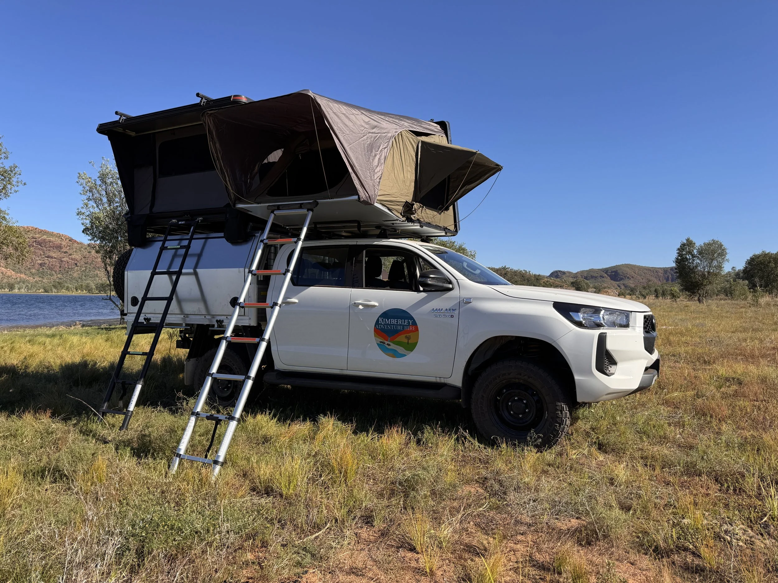 Rooftop camper for hire in Broome – front view, ideal for Kimberley adventures
