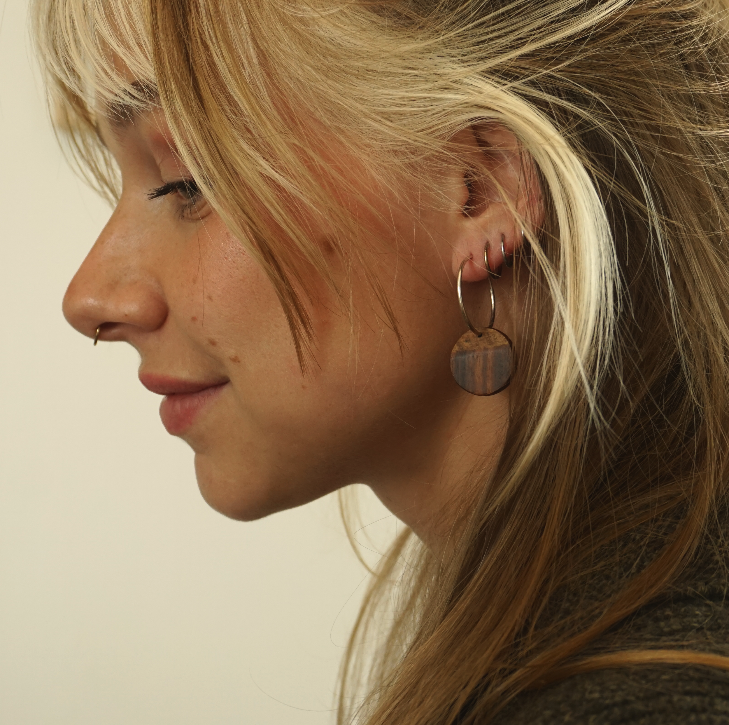 Créoles en chêne plaqué