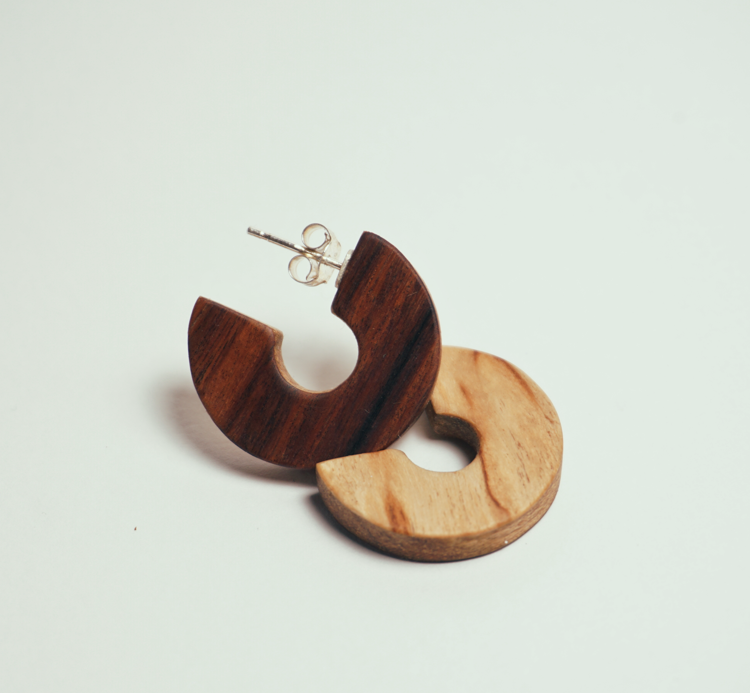 Créoles en chêne plaqué