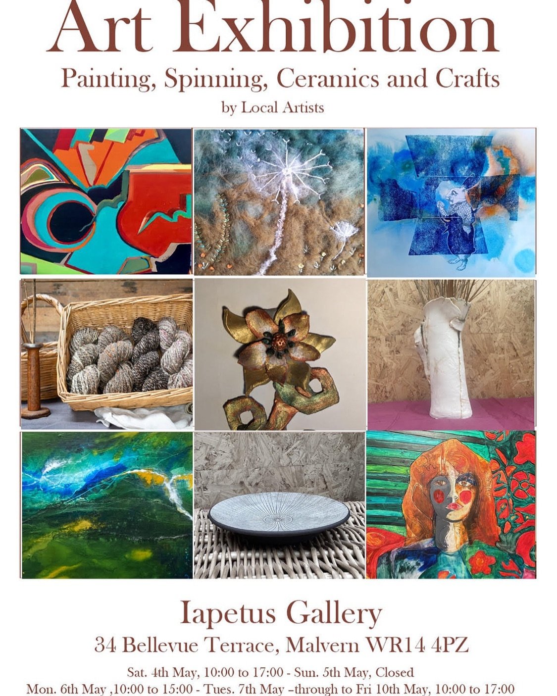 NEXT FRIDAY 3 MAY &hellip;..NEW VENTURE IN  I A P E T U S  UPSTAIRS!!! Come view wonderful selection of paintings and crafts.  Something for all AND demos of weaving amd ceramics&hellip;.🎉⭐️🪈🖼️🎁