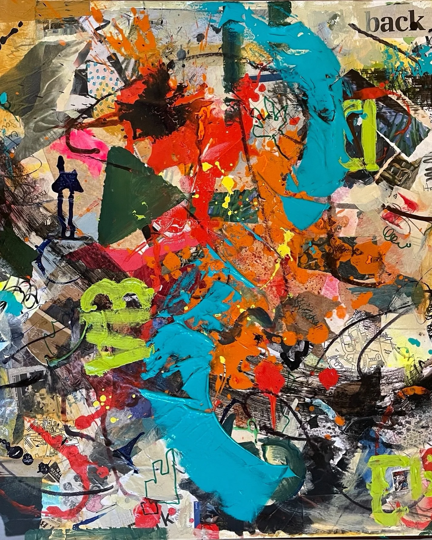 Abstract being created in between talking/selling to visitors and brushes drying out!!!🎉