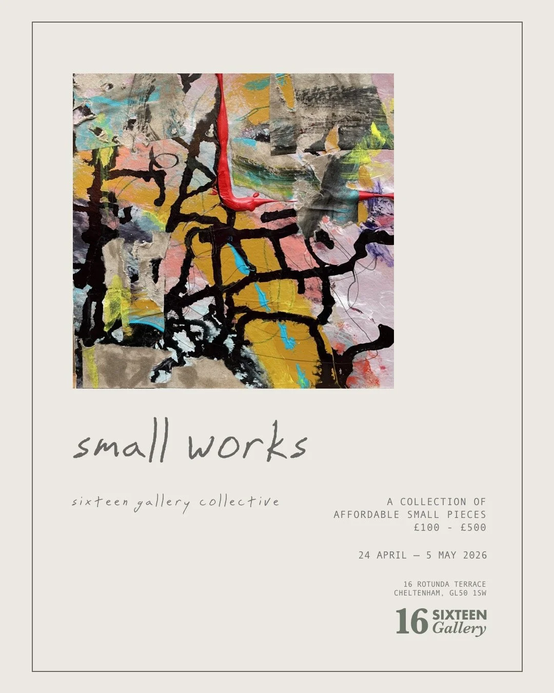 'Show me the Way' will be showing up at Sixteen Gallery's Small Works exhibition 24 April - 5 May..... mixed media in white wooden float frame. All works &pound;100-&pound;500. Well worth a visit!!