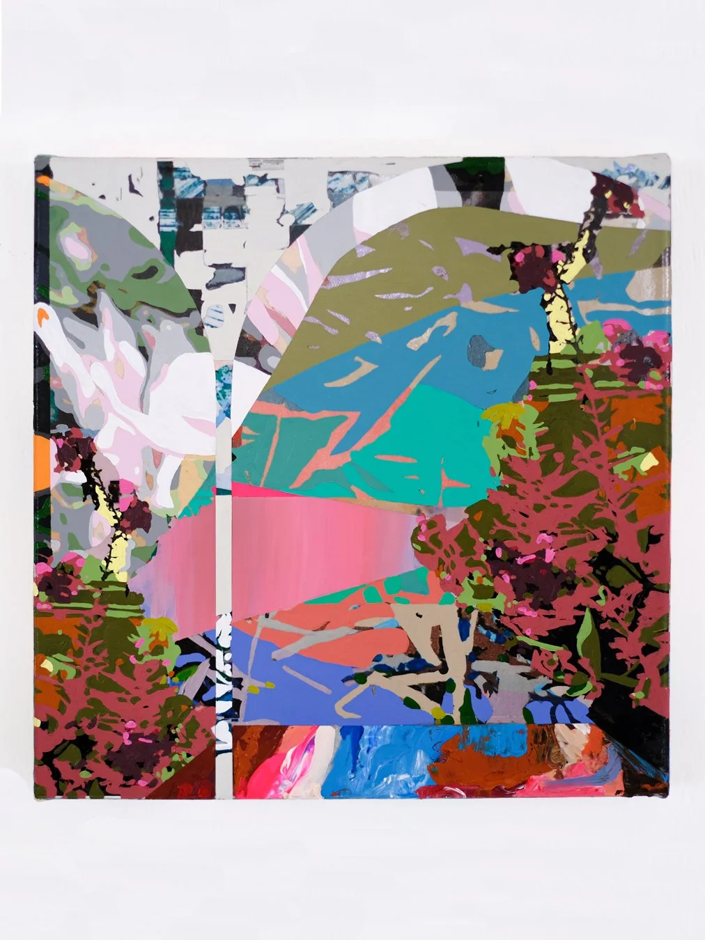 November Mums on Pearl Street – 12x12" – Colorful Abstract Painting