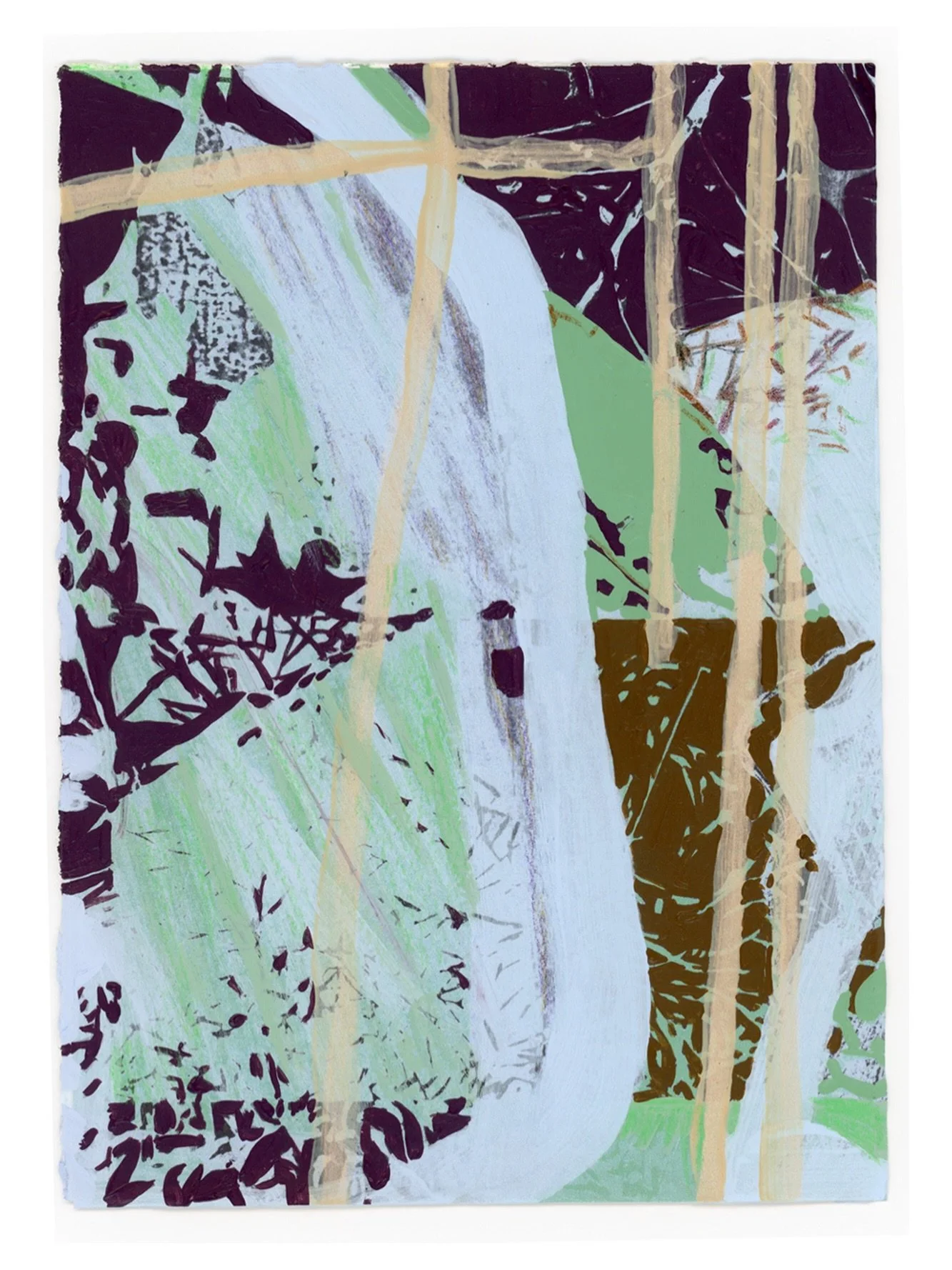 Study in &ndash; Blue, Green and Brown 
7x5&rdquo;
acrylic, collage, color pencil on paper
.
.
.
.
.
.
.
.
.
.
.
.
.
#newenglandartist #contemporarypaintings #sketch #artinspiredbynature #newenglandliving