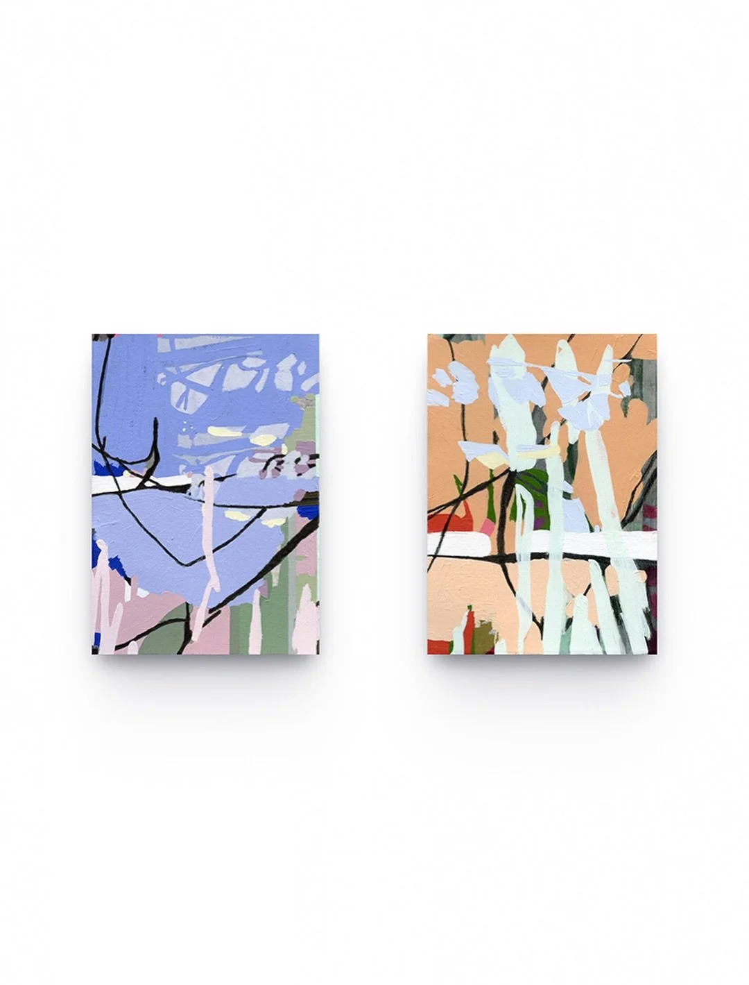 Lately, I&rsquo;ve been thinking about how much my work is built on contrast. 

Warm against cool &mdash; Structure against softness &mdash; Movement against stillness.

These paintings hold that tension in different ways, which is probably why I kee