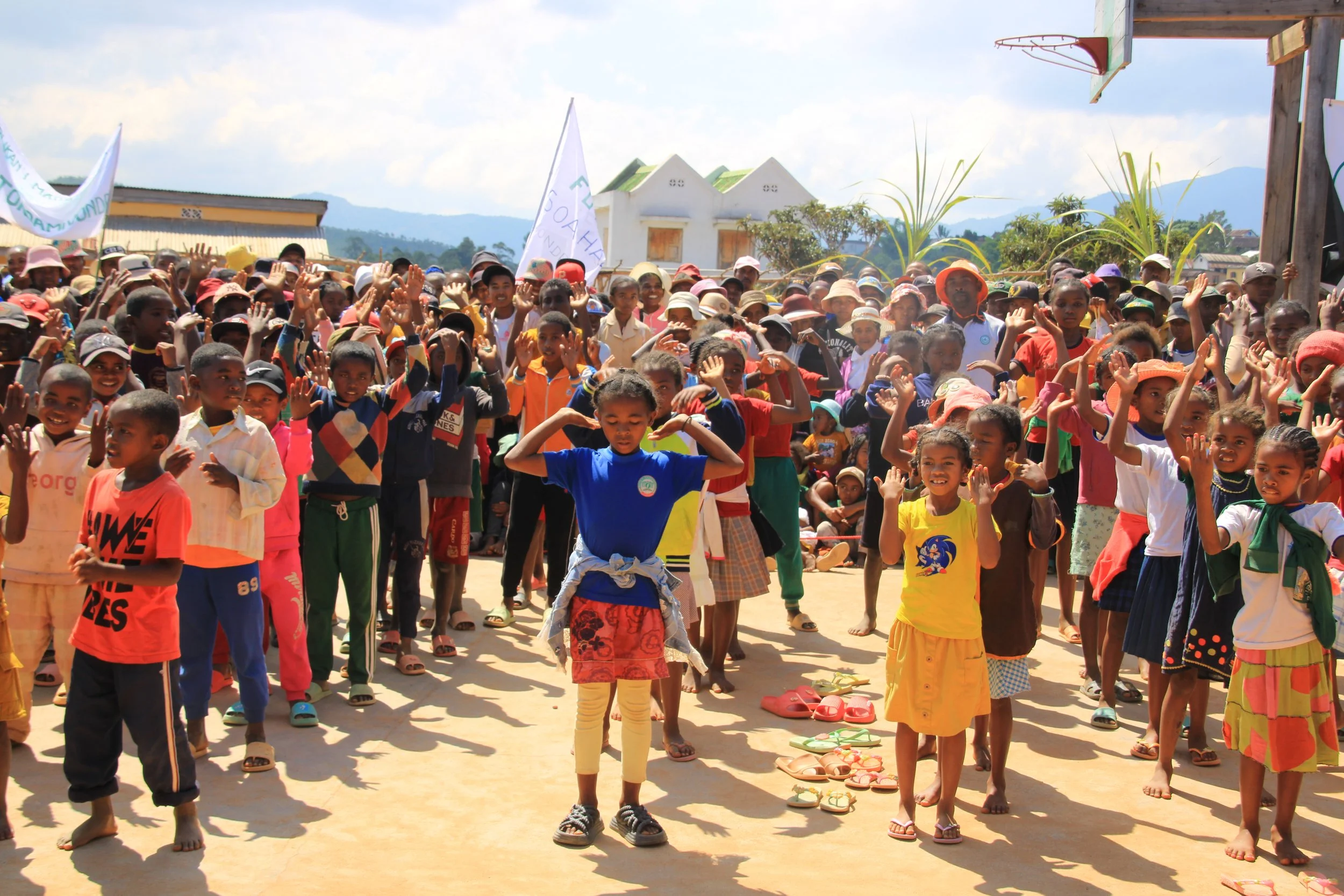 Choreographed dances by the school children
