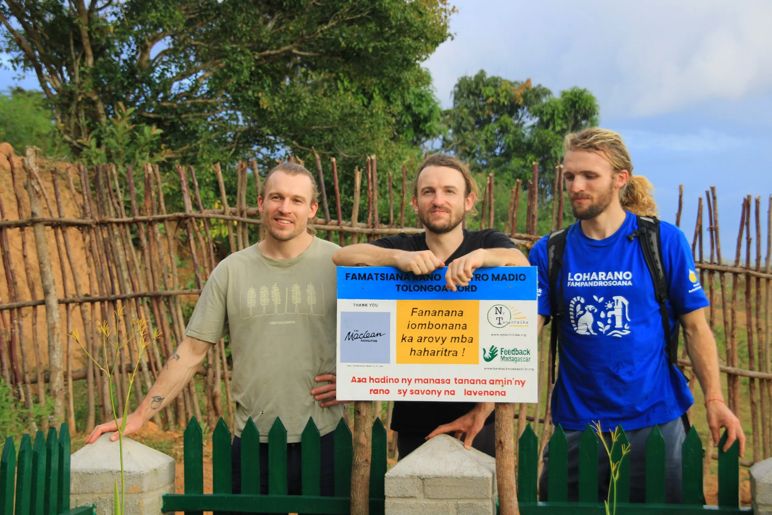 Jamie, Ewan and Lachlan at the first Beyond Water borehole