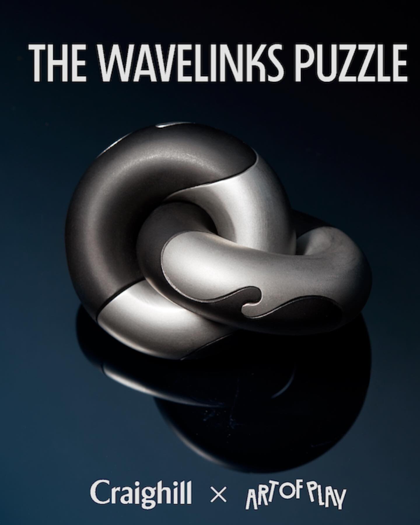 I spoke too soon&hellip; 3 client Kickstarter launches today! Introducing the Wavelinks Puzzle 🧩 in a collaboration between @craighillcompany and @artofplay. Craighill adds yet another addition to their ever growing set of elegant/mechanical puzzles