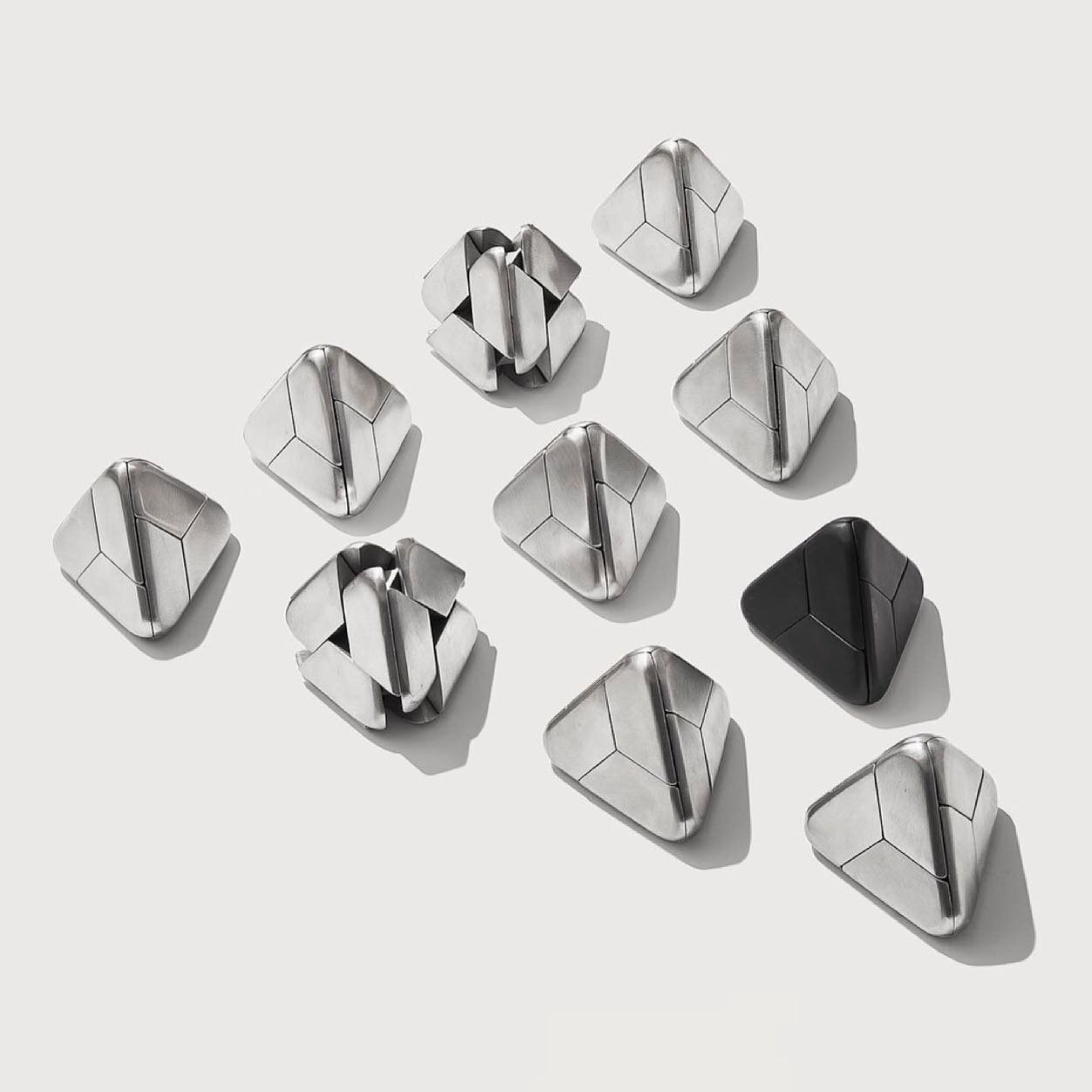 It&rsquo;s puzzle time! 
A beautiful and captivating mechanical puzzle composed of four identical pieces of stainless steel forming a pyramid. Introducing the Tetra Puzzle 🧩 🔼 by our client, @craighillcompany , now live on Kickstarter. Link in bio!