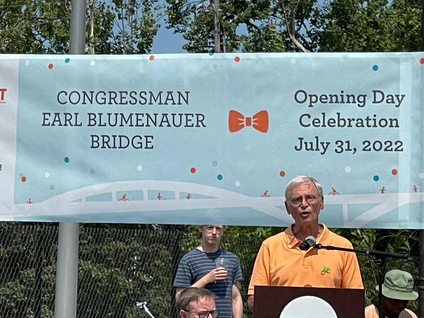 The &ldquo;City of Bridges&rdquo; gets a new bicycle and pedestrian bridge named for visionary Congressman Earl Blumenauer. This innovative structure joins NE to SE Portland. Photos include State Senator Lew Frederick with Kimberly Branam and Congres