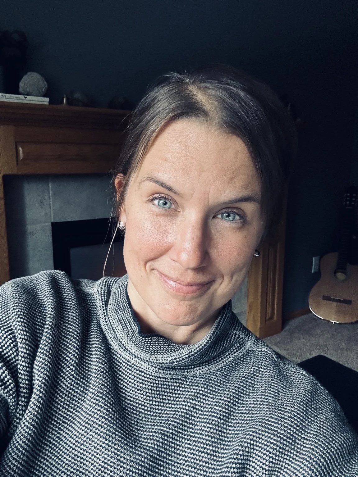 Candid portrait of Tonia Johnson at home.