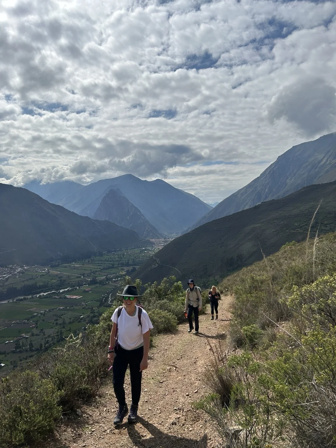 Tonia Johnson hiking through the mountains of Peru.