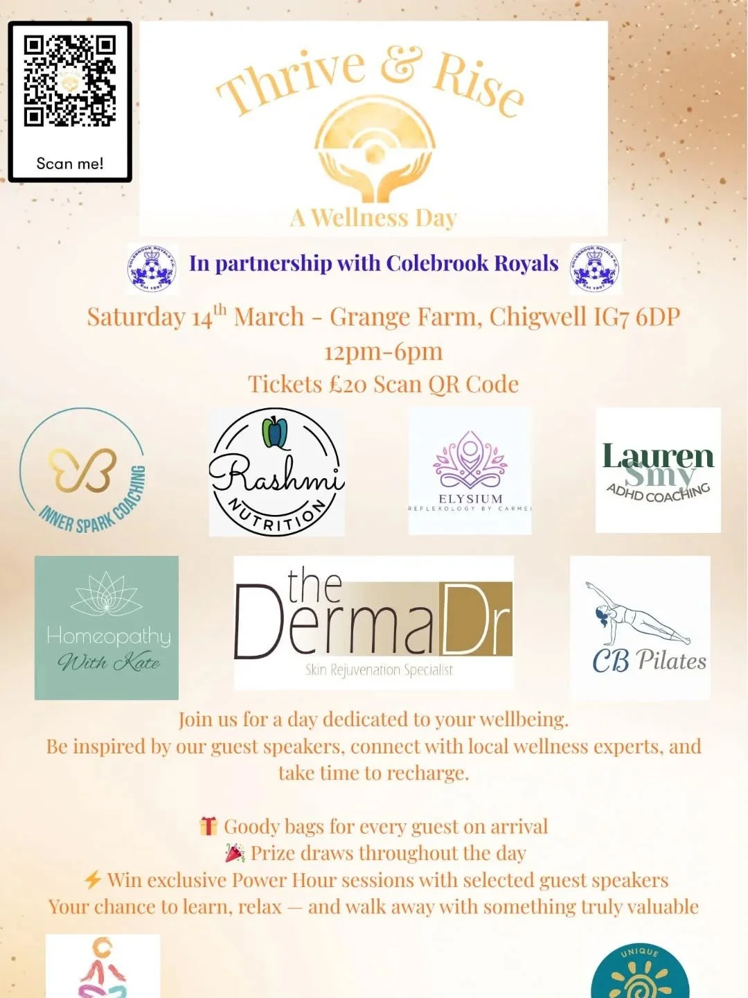 I am delighted to be presenting at
 🌿 Thrive &amp; Rise: A Wellness Day
📅 Saturday 14 March
🕛 12&ndash;6pm

Step away from the everyday and join us for a relaxed afternoon dedicated to wellbeing, balance and self-care 💚

I will be giving at talk 