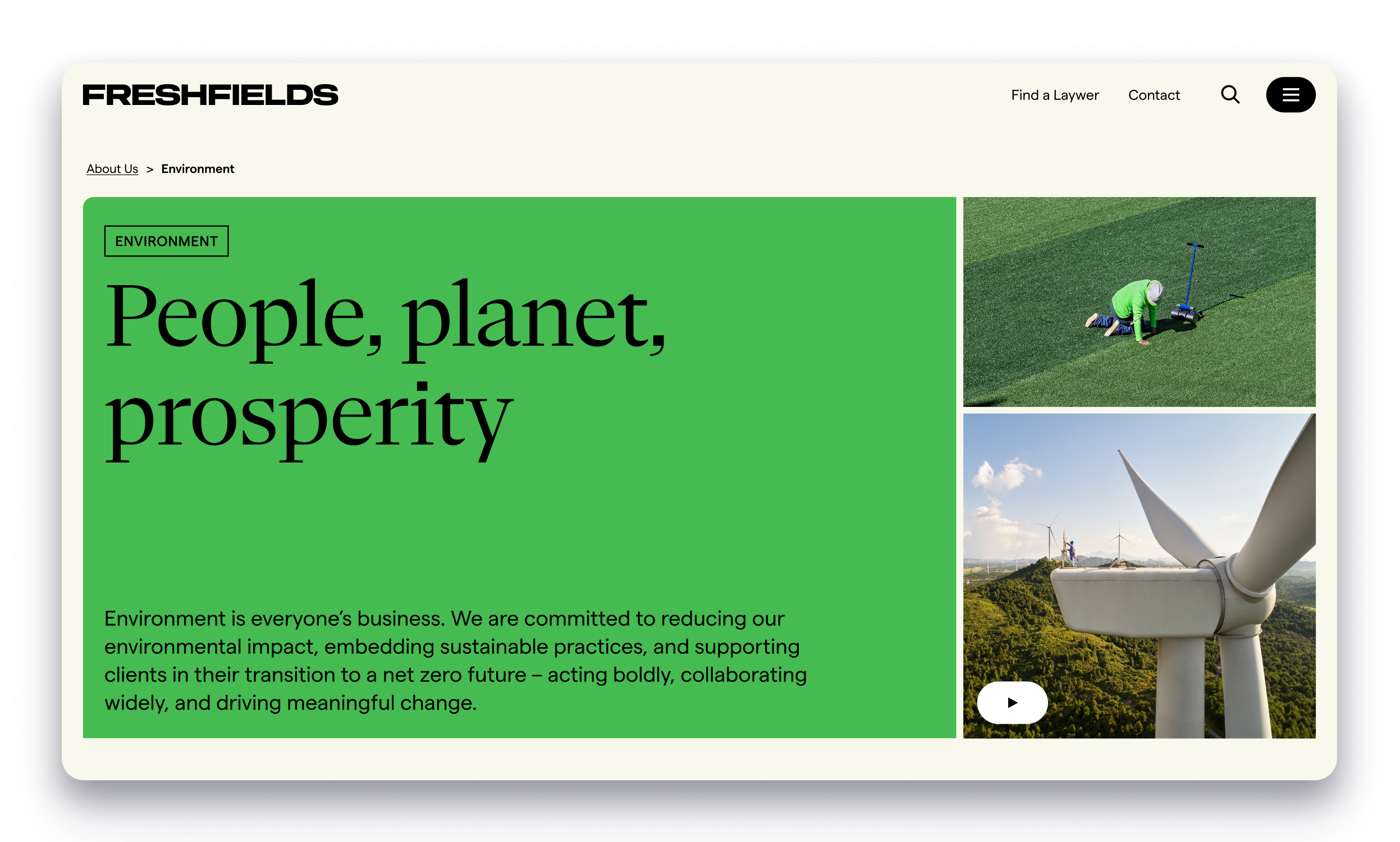 FreshFields Hero Example 3