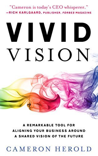 Book cover titled 'Vivid Vision' by Cameron Herold with colorful smoke design.