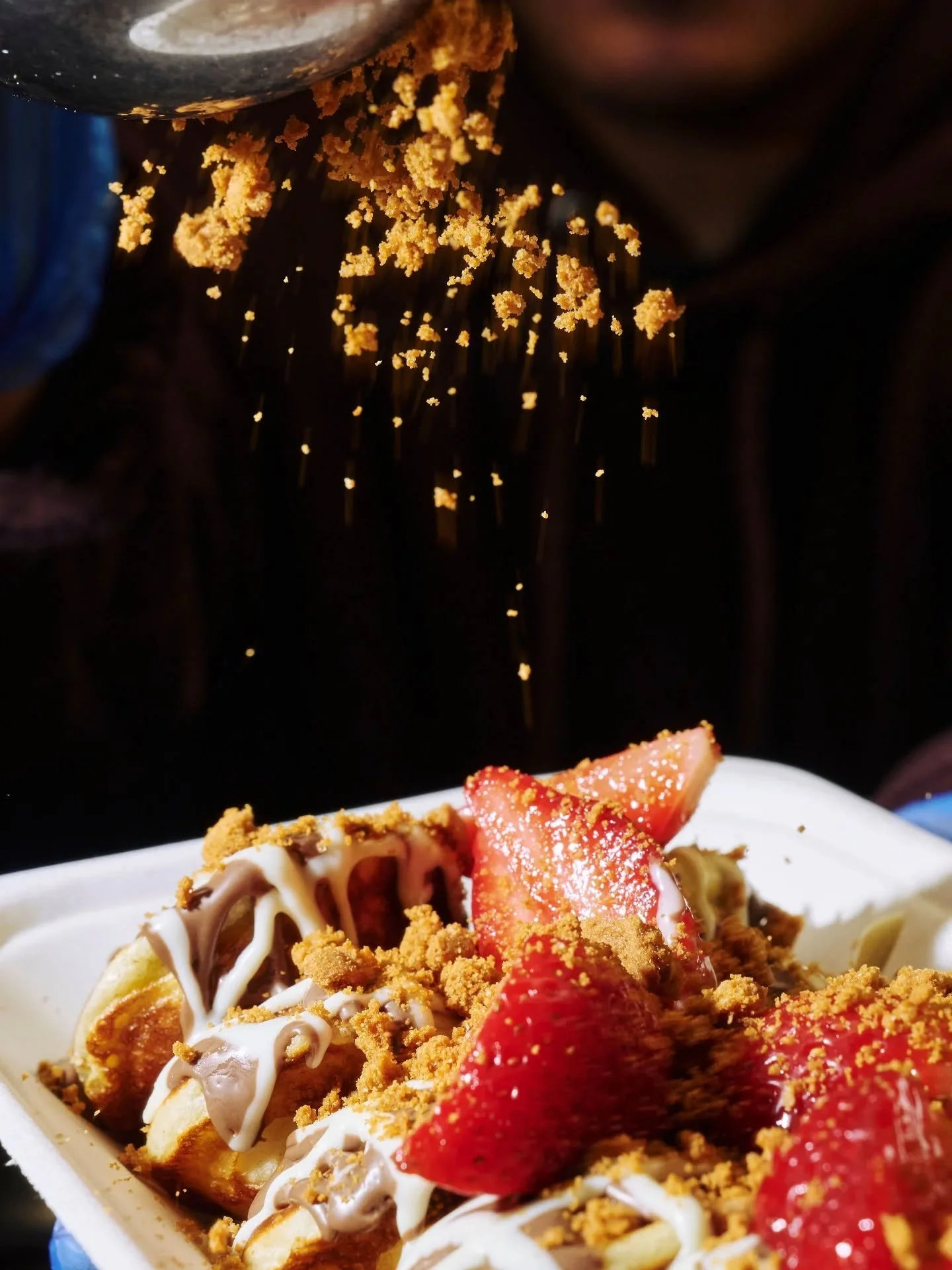 ​The sweet stuff ✨ ​Whether you need a little fuel after shopping at our market or the perfect dessert to share, we&rsquo;ve got your sugar fix covered with:
​Mini Fluffy Pancakes 🥞 Pick your topping but we recommend white chocolate, Nutella, strawb